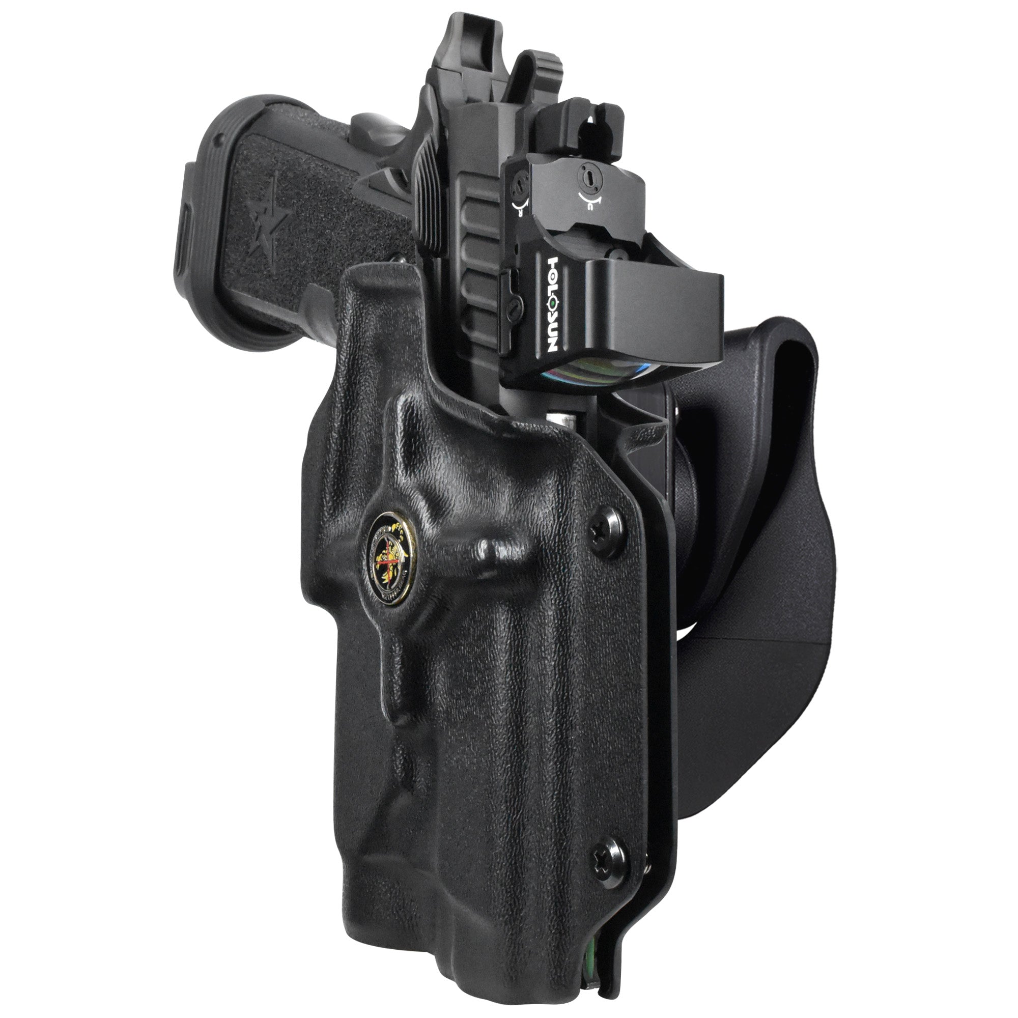 Staccato P w/ Holosun P.ID OWB Quick Release Paddle Holster in Black