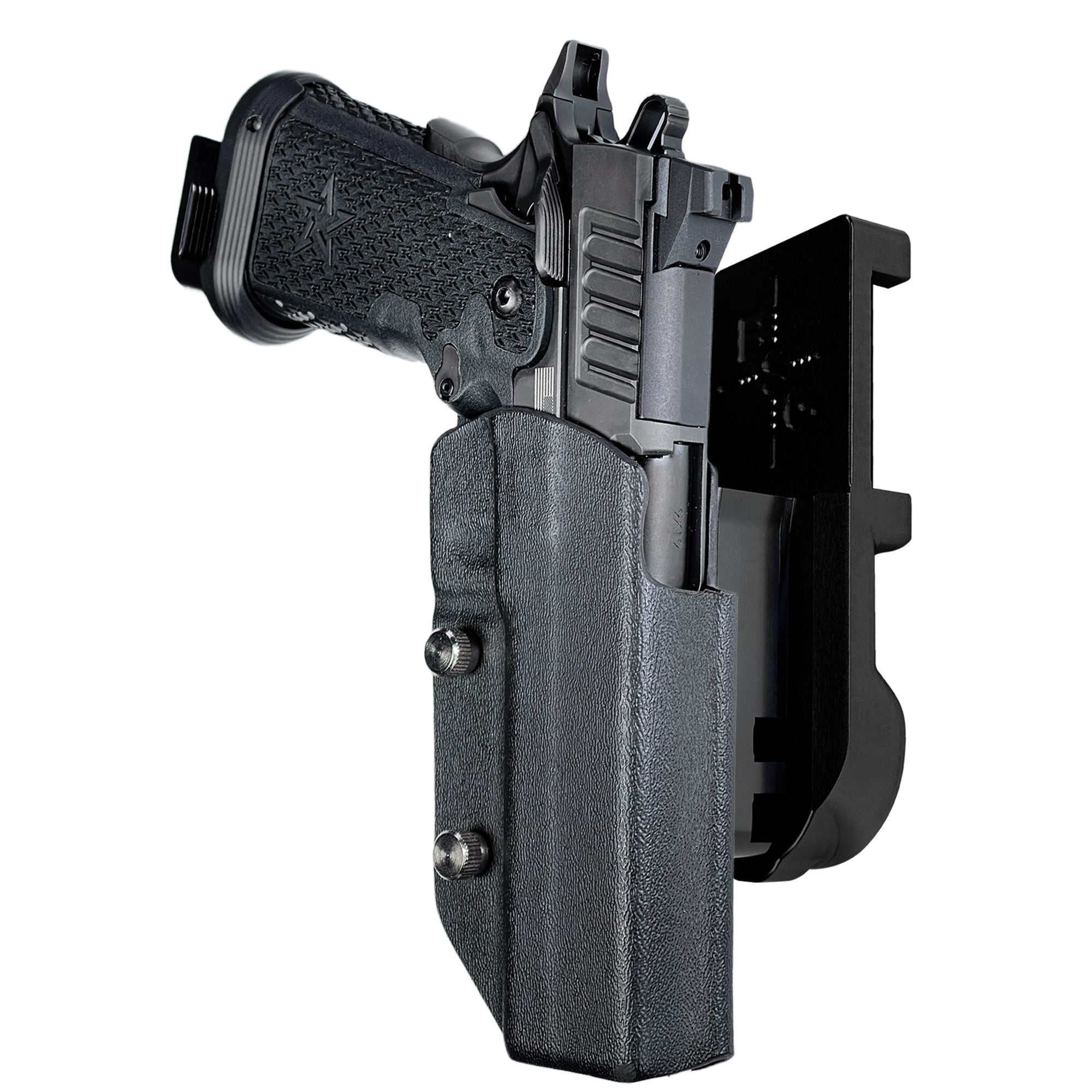 Staccato XC IPSC/USPA Quick Mount Holster with Black Belt Attachment, Black Holster Shell