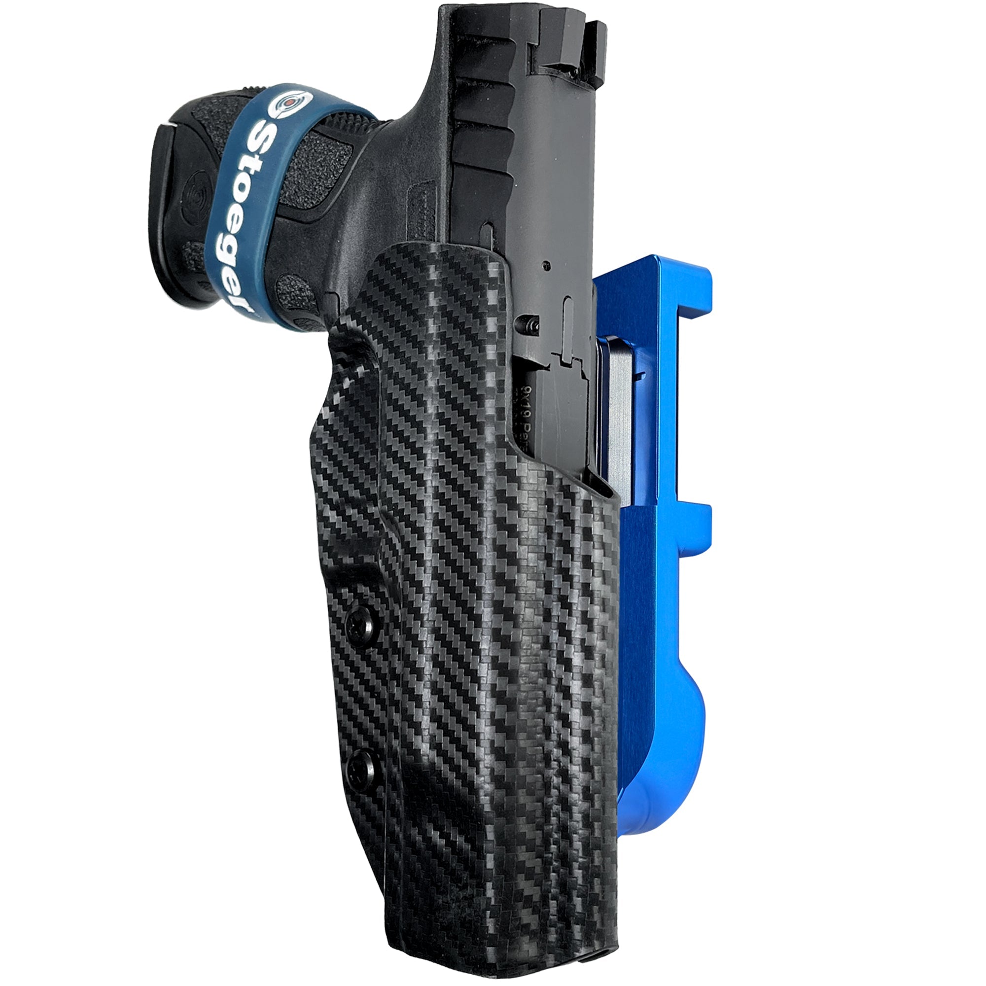 Stoeger STR-9 F IDPA Quick Mount Holster with Blue Belt Attachment, Carbon Fiber Holster Shell