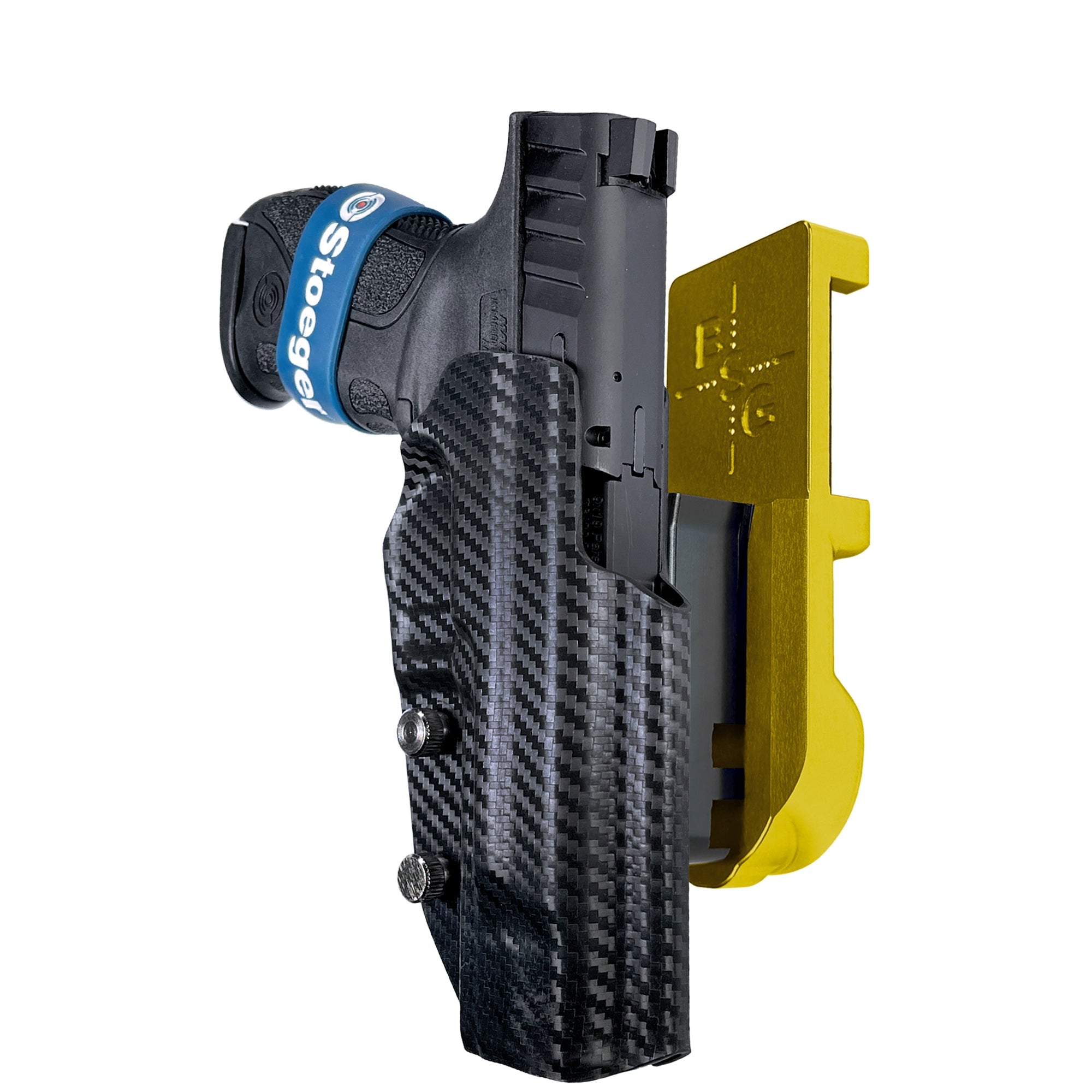 Stoeger STR-9 F IPSC/USPA Quick Mount Holster with 24K Gold Belt Attachment, Carbon Fiber Holster Shell