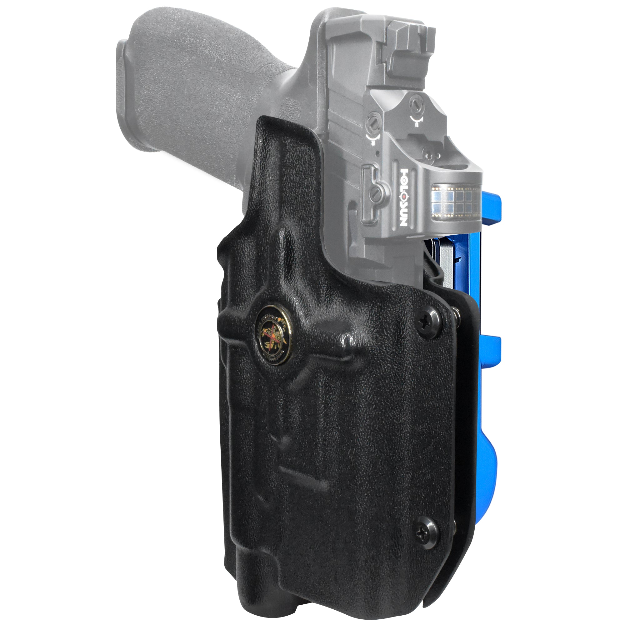 Sig P226 XFIVE w TLR1 HL IDPA Quick Mount Holster with Blue Belt Attachment, Black Holster Shell