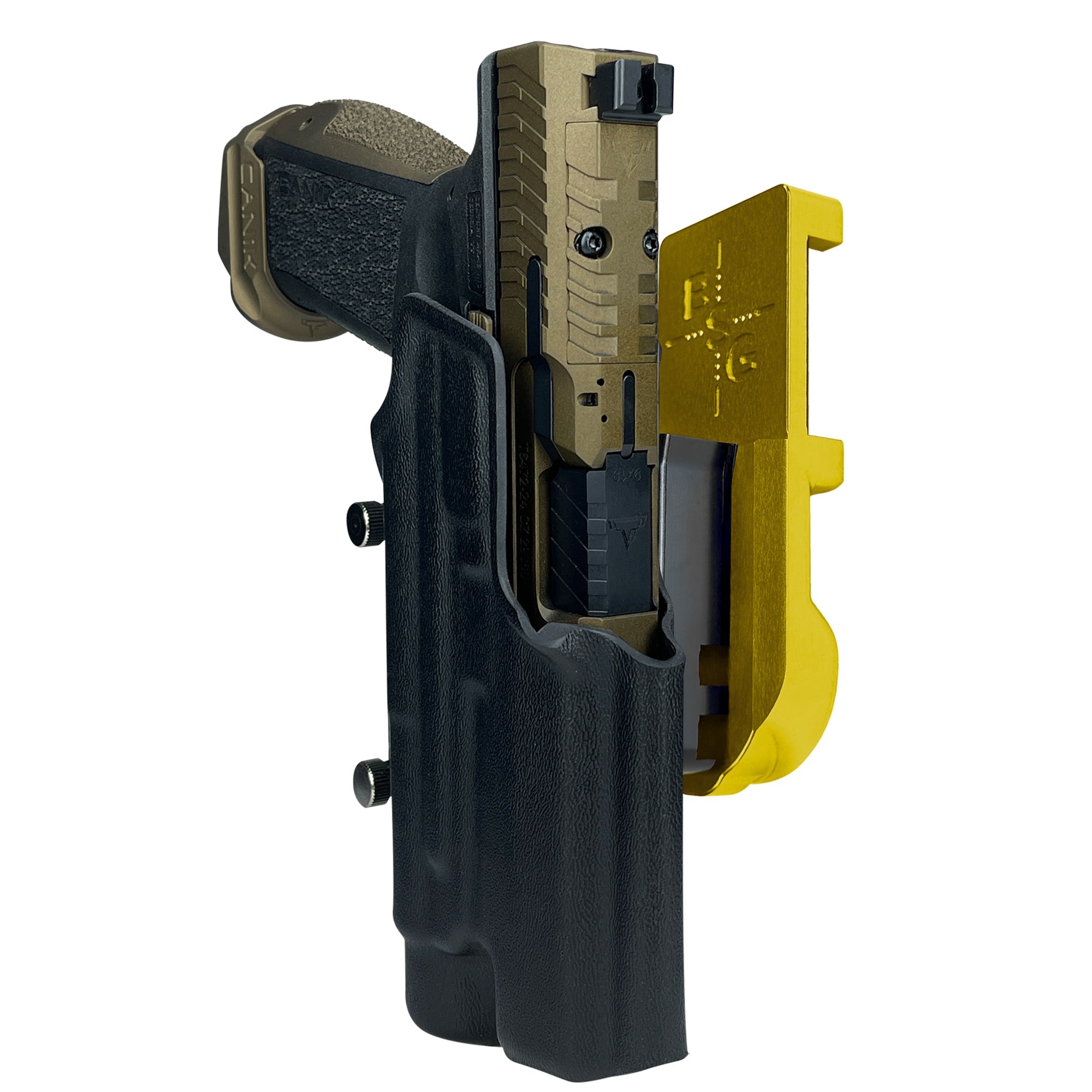 TTI Combat TLR1HL IPSC/USPA Quick Mount Holster with 24K Gold Belt Attachment, Black Holster Shell