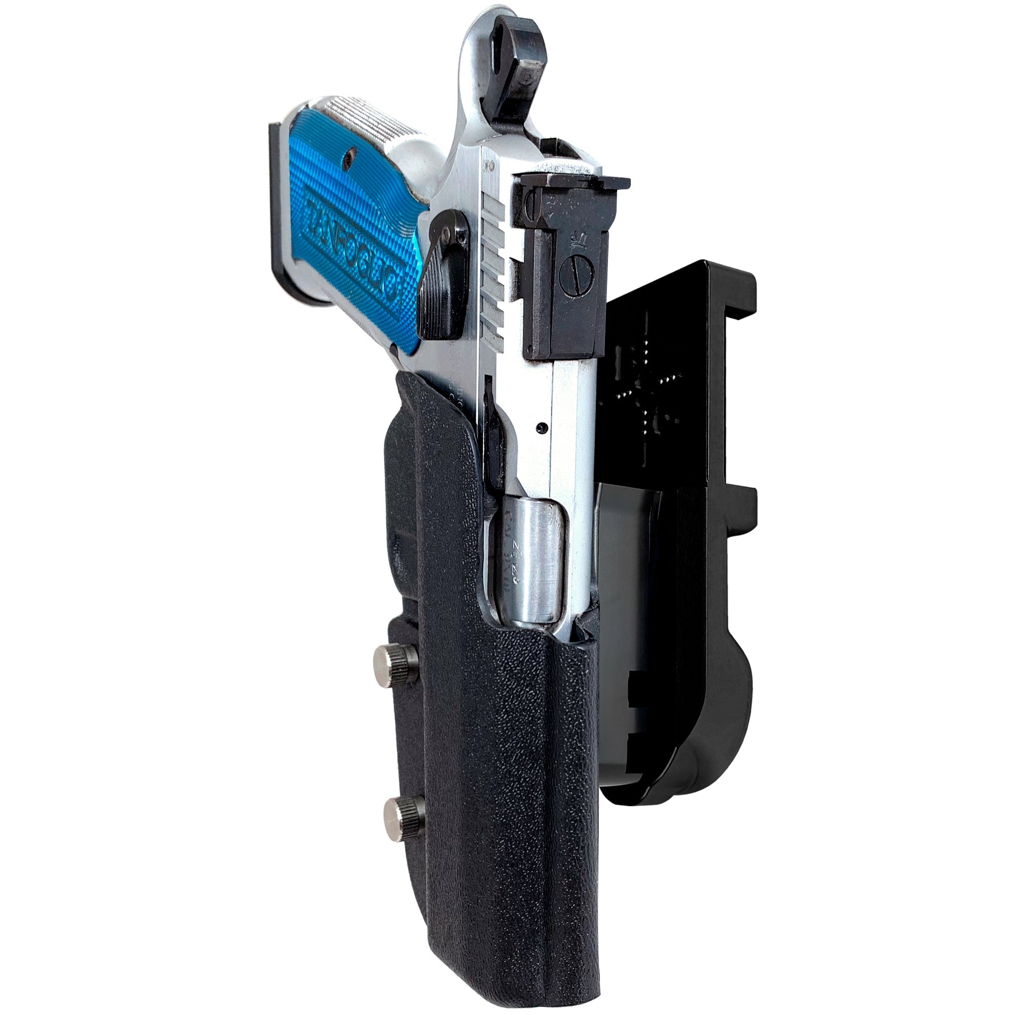 Tanfoglio Stock 2 IPSC/USPA Quick Mount Holster with Black Belt Attachment, Black Holster Shell