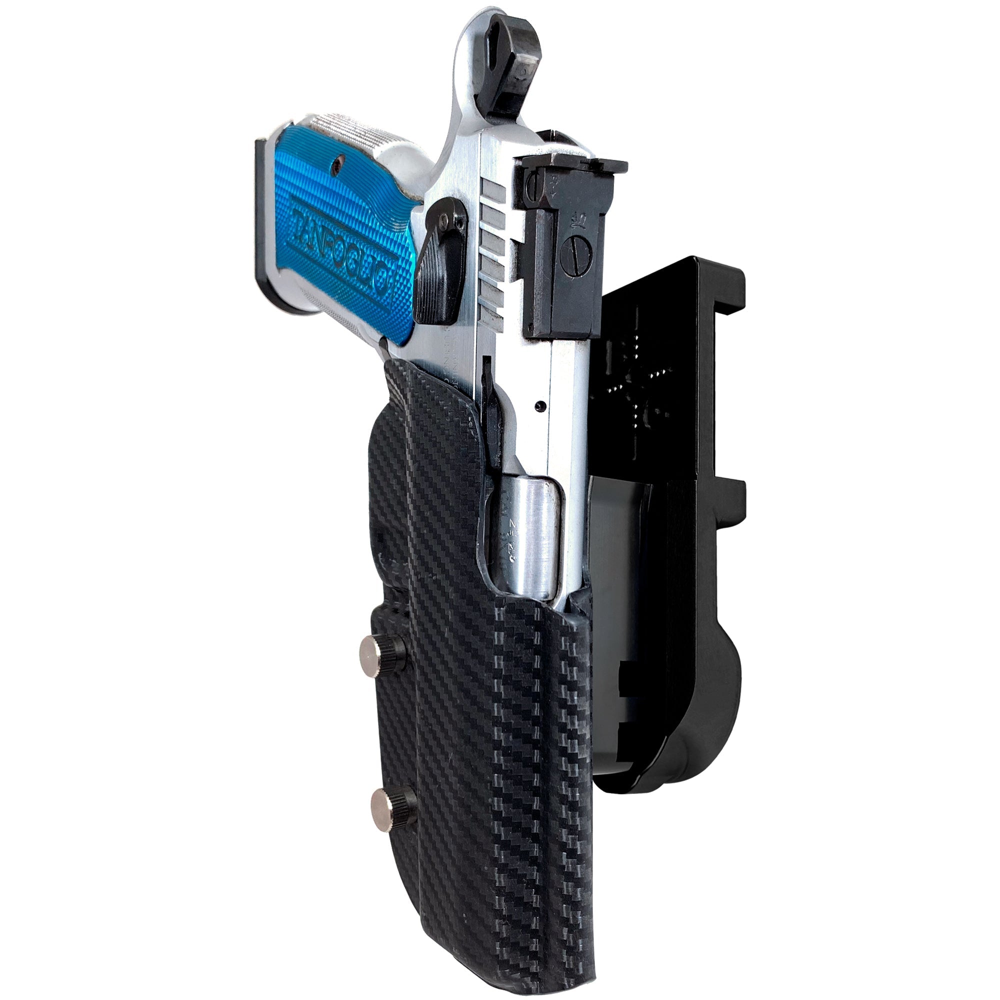 Tanfoglio Stock 2 IPSC/USPA Quick Mount Holster with Black Belt Attachment, Carbon Fiber Holster Shell