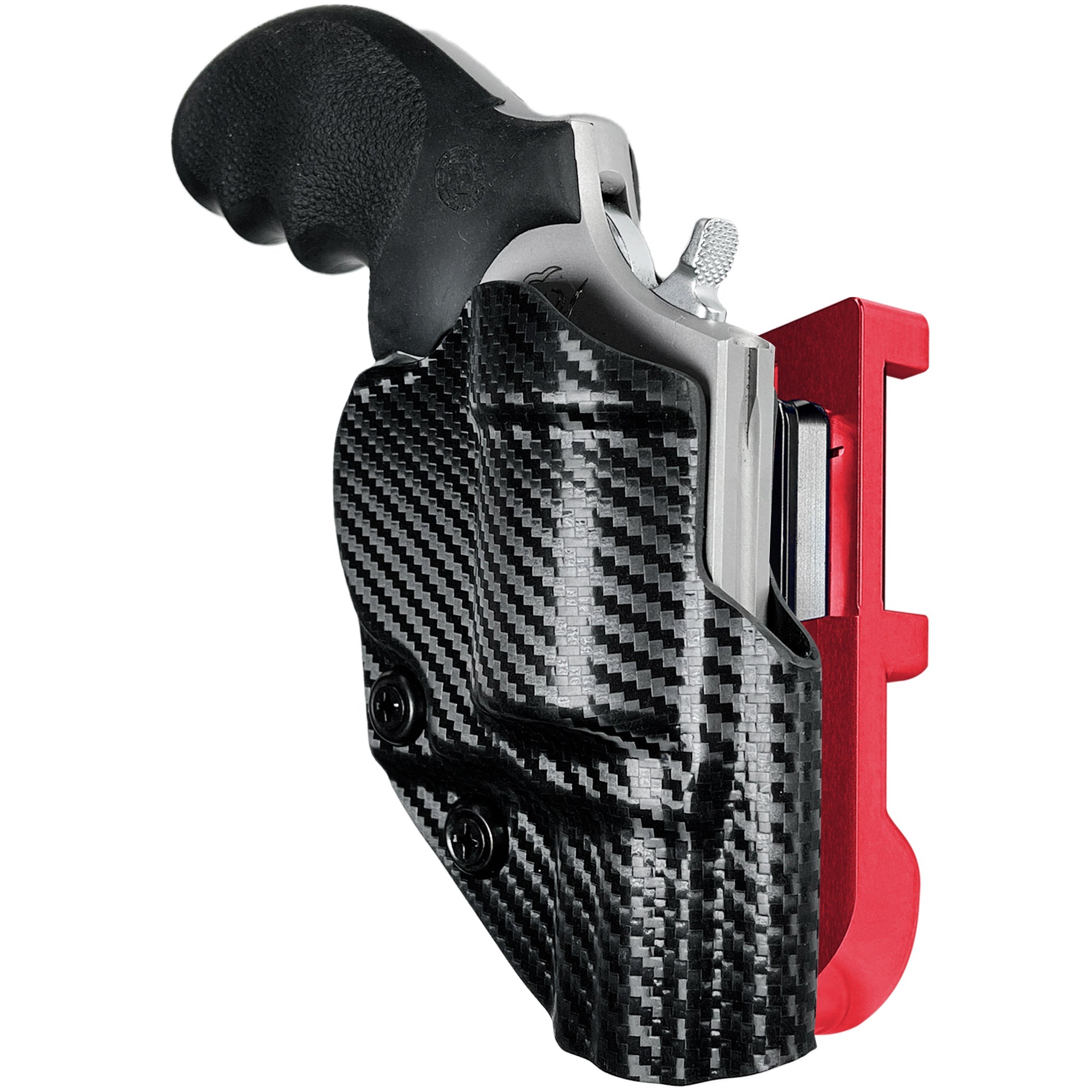 Taurus 856 2'' IDPA Quick Mount Holster with Red Belt Attachment, Carbon Fiber Holster Shell