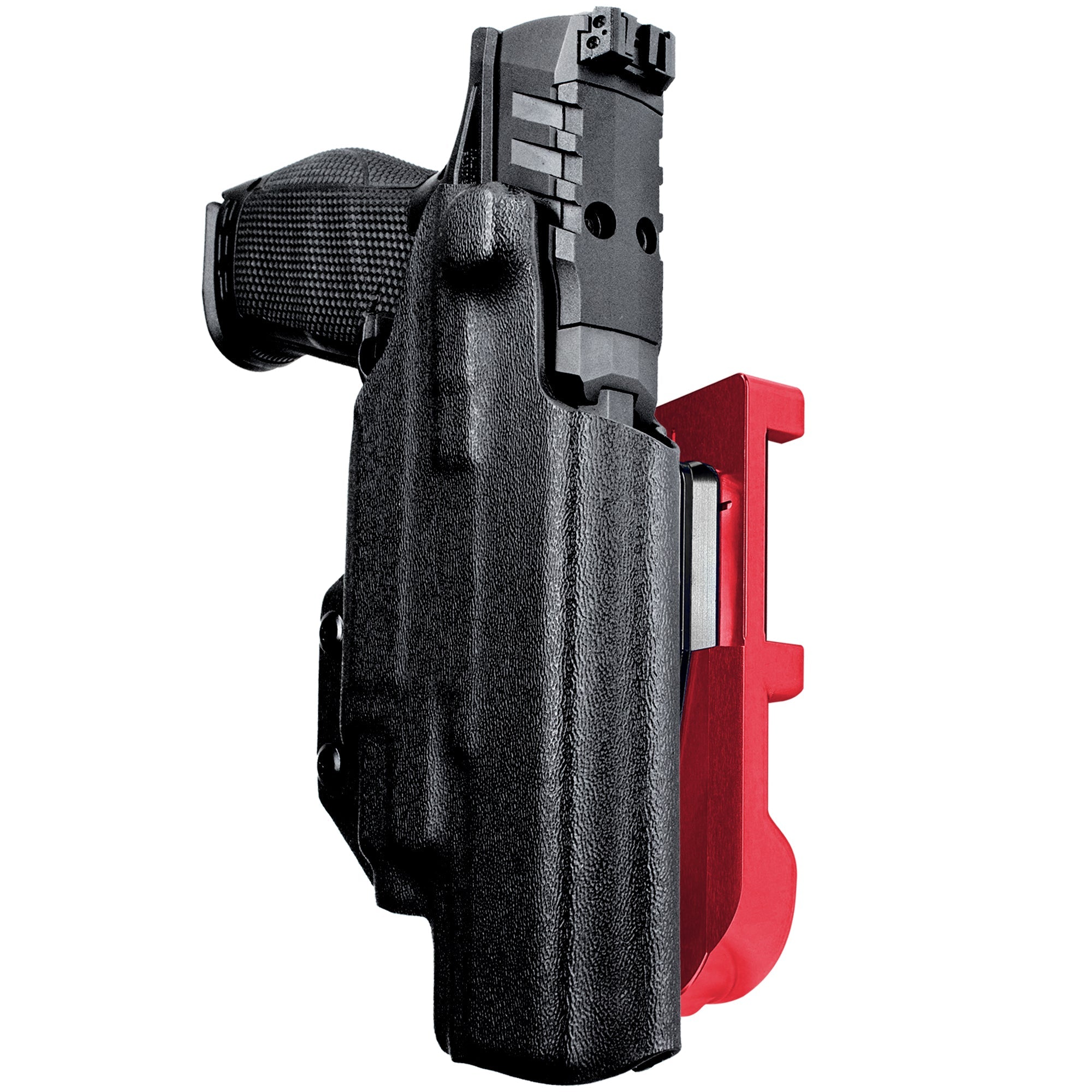 Walther PDP 5'' TLR-7/8 IDPA Quick Mount Holster with Red Belt Attachment, Black Holster Shell