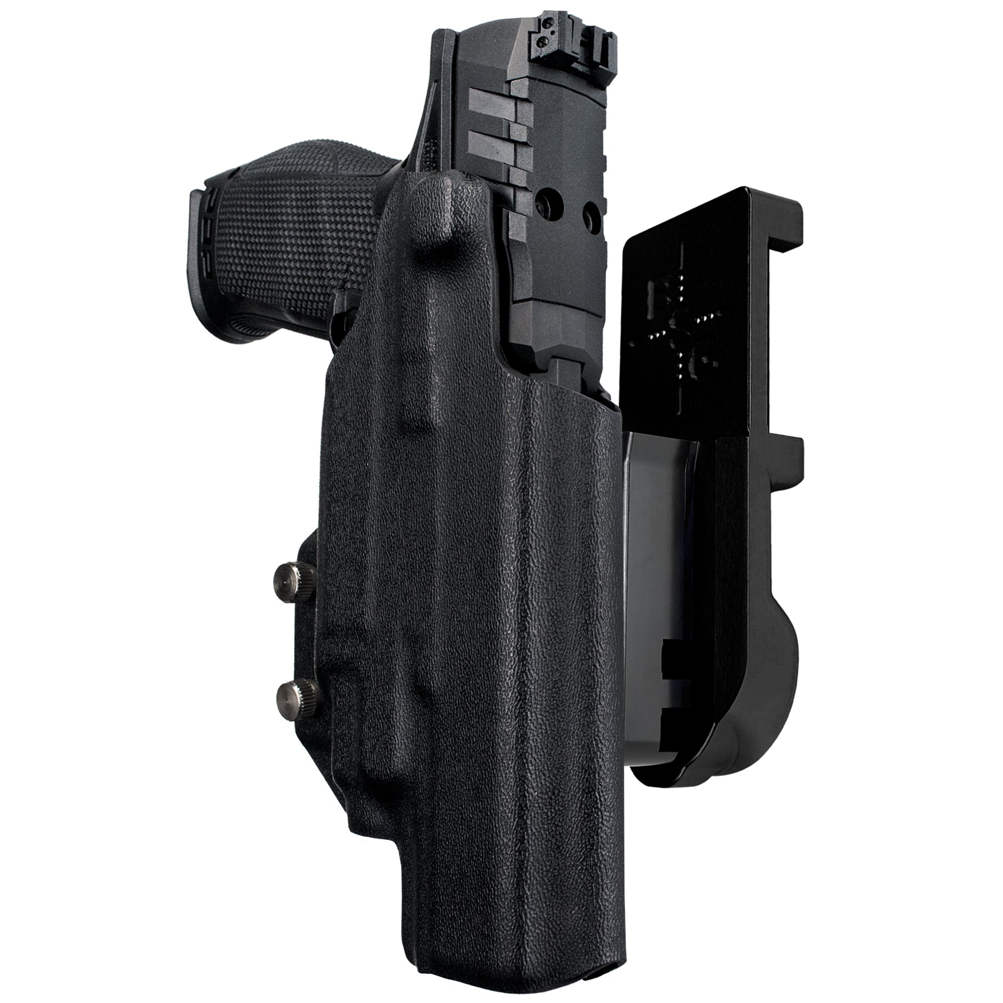 Walther PDP 5'' TLR-7/8 IPSC/USPA Quick Mount Holster with Black Belt Attachment, Black Holster Shell
