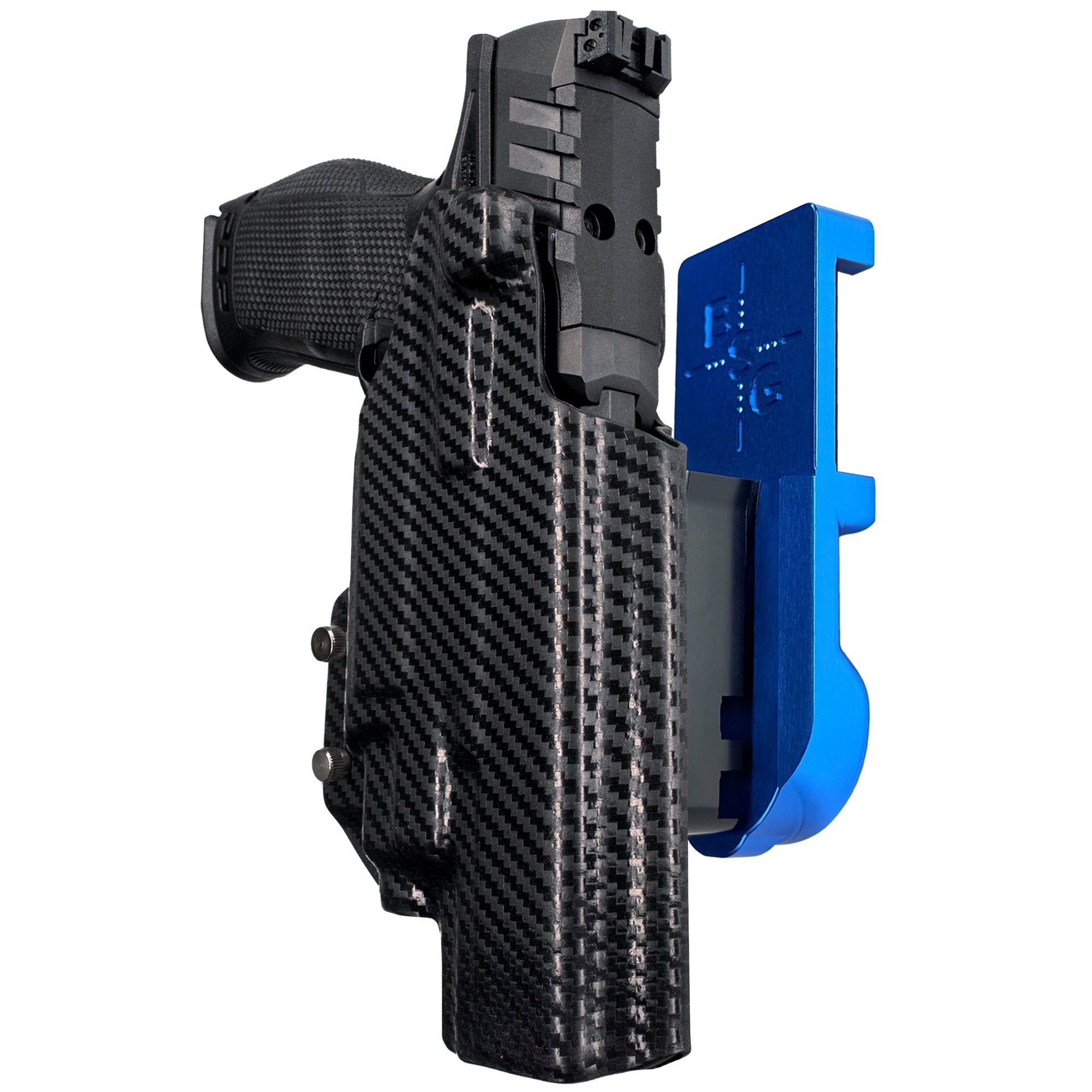 Walther PDP 5'' TLR-7/8 IPSC/USPA Quick Mount Holster with Blue Belt Attachment, Carbon Fiber Holster Shell