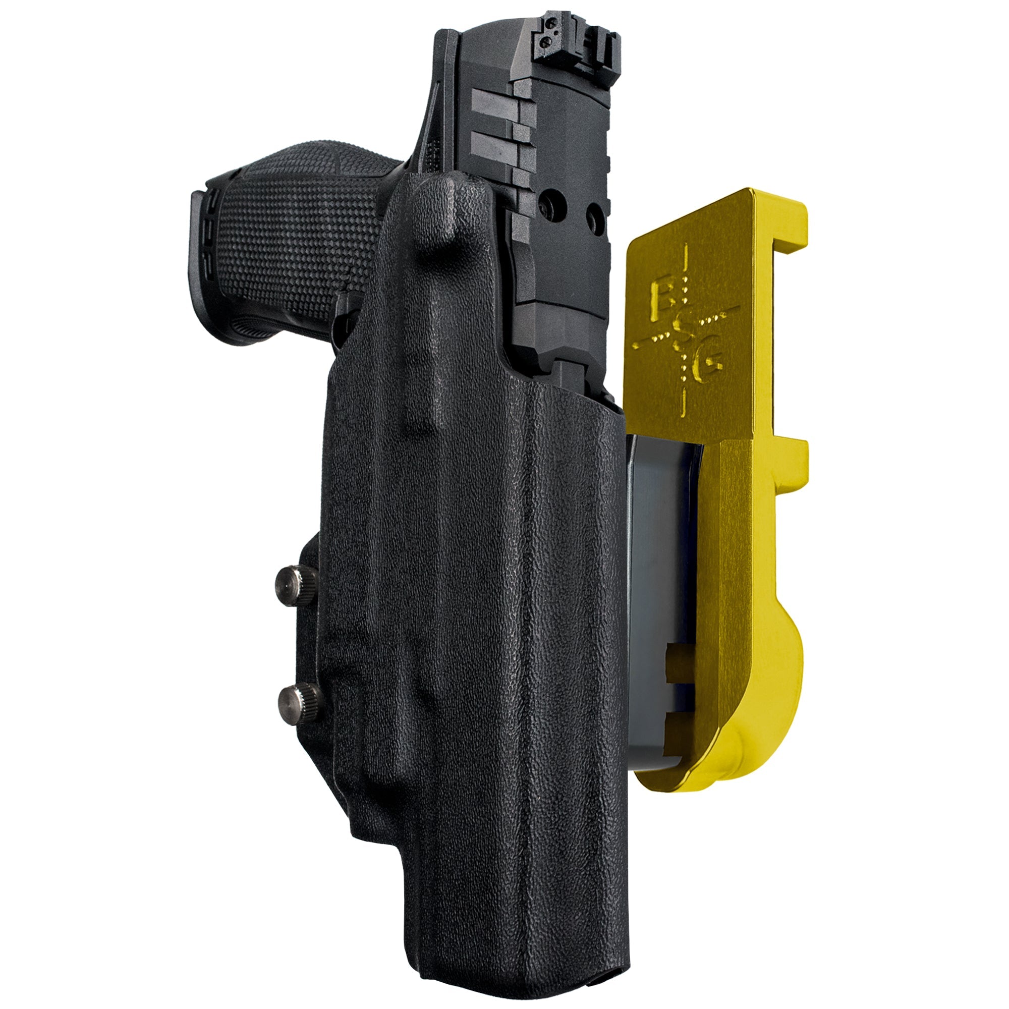 Walther PDP 5'' TLR-7/8 IPSC/USPA Quick Mount Holster with 24K Gold Belt Attachment, Black Holster Shell