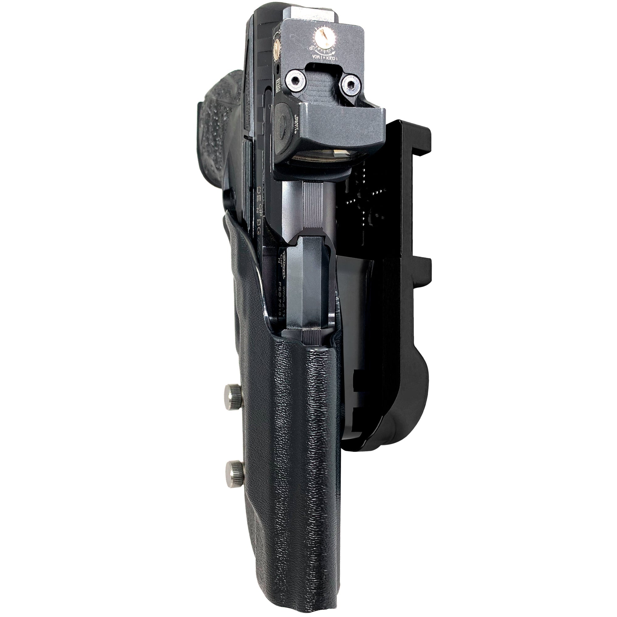 Walther Q5 Match Polymer IPSC/USPA Quick Mount Holster with Black Belt Attachment, Black Holster Shell