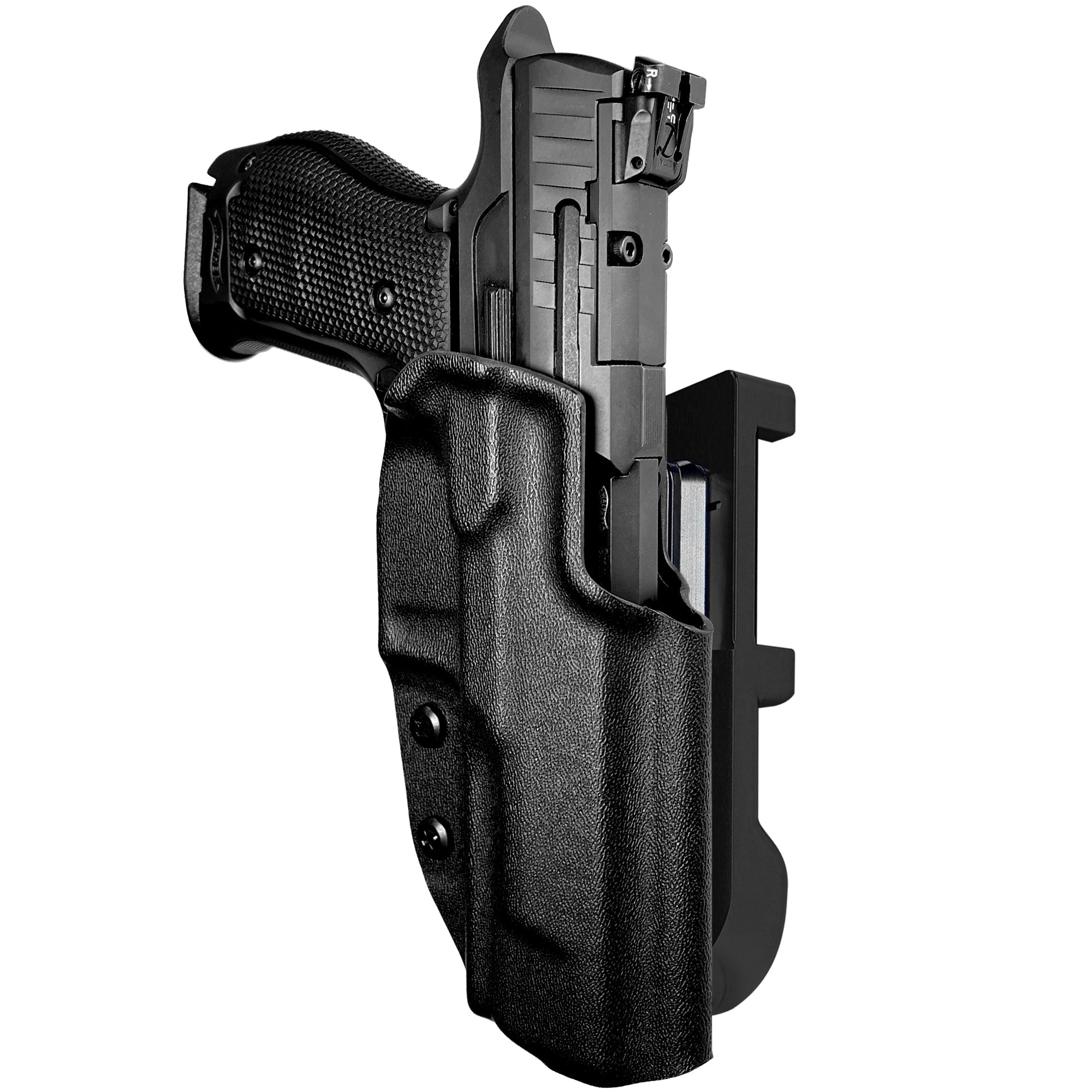 Walther Q5 Match SF IDPA Quick Mount Holster with Black Belt Attachment, Black Holster Shell
