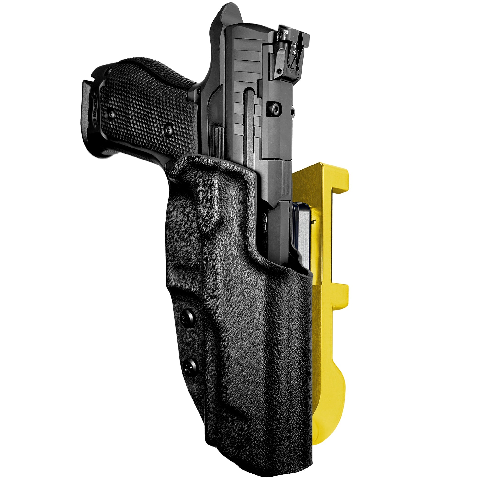 Walther Q5 Match SF IDPA Quick Mount Holster with 24K Gold Belt Attachment, Black Holster Shell