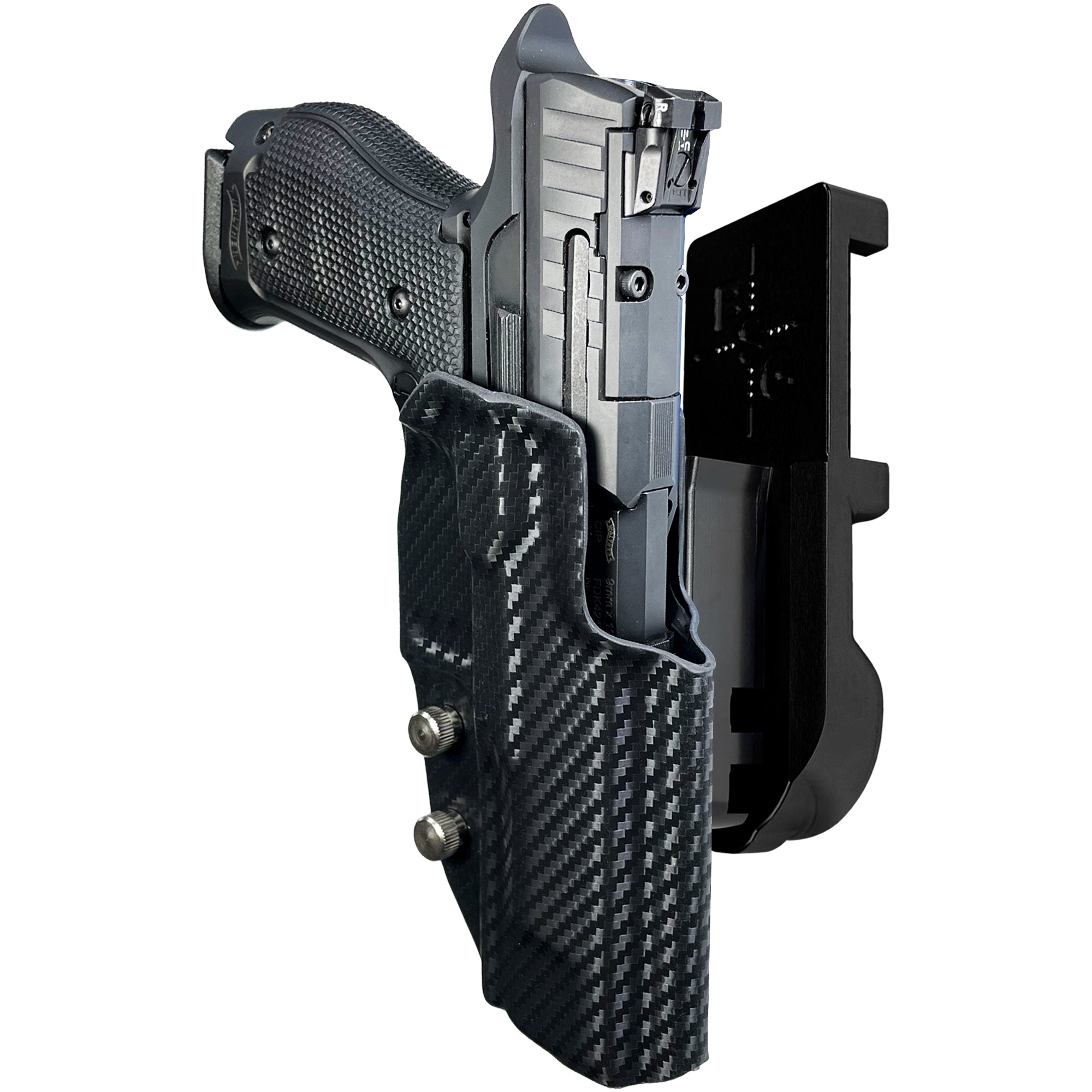 Walther Q5 Match SF IPSC/USPA Quick Mount Holster with Black Belt Attachment, Carbon Fiber Holster Shell