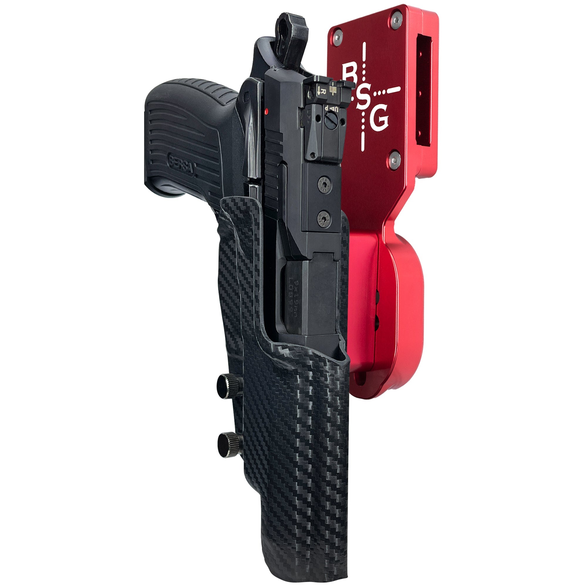 Bersa TPR9 XT Pro Heavy Duty Competition Holster in Red / Carbon Fiber