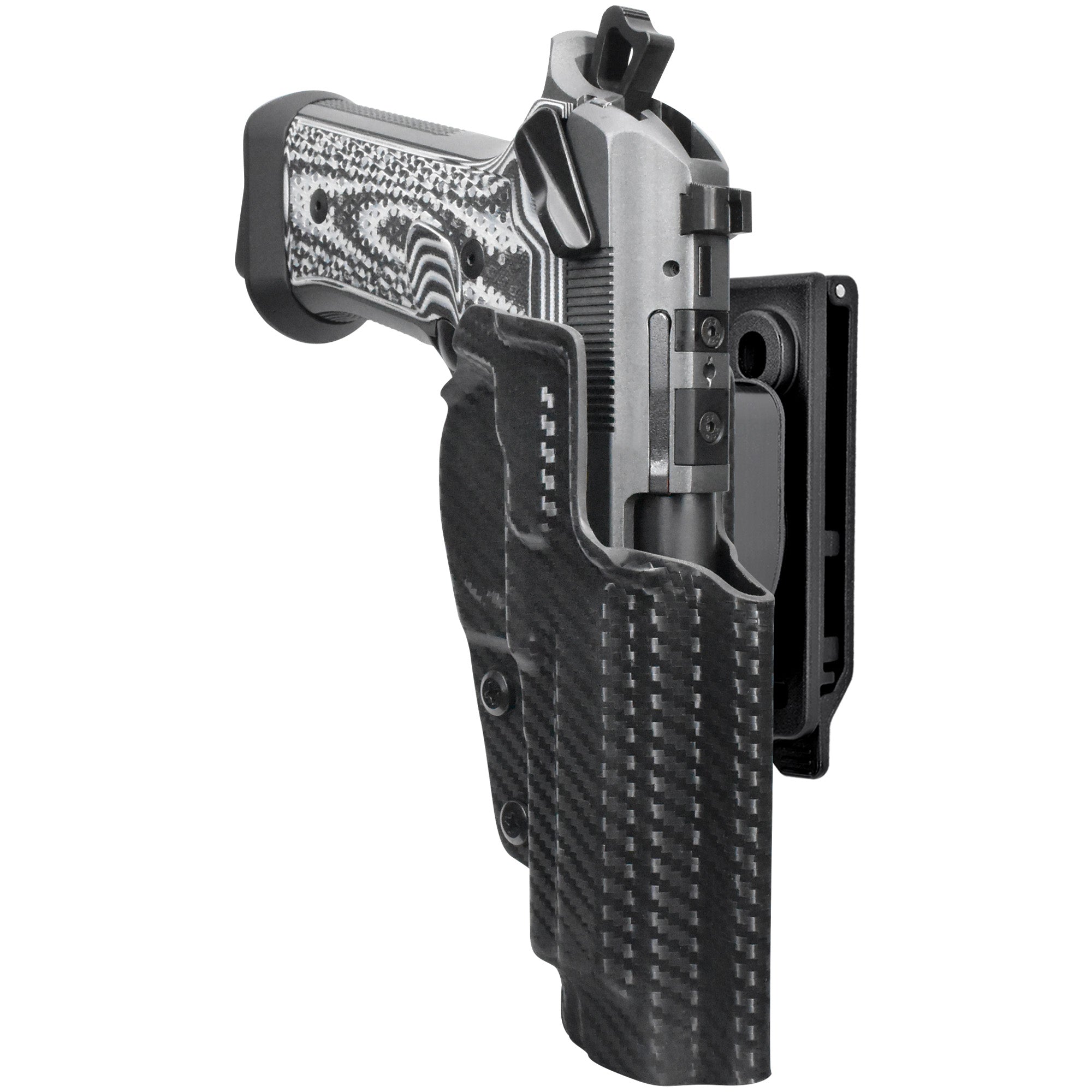 OWB Quick Release IDPA Holster in Carbon Fiber
