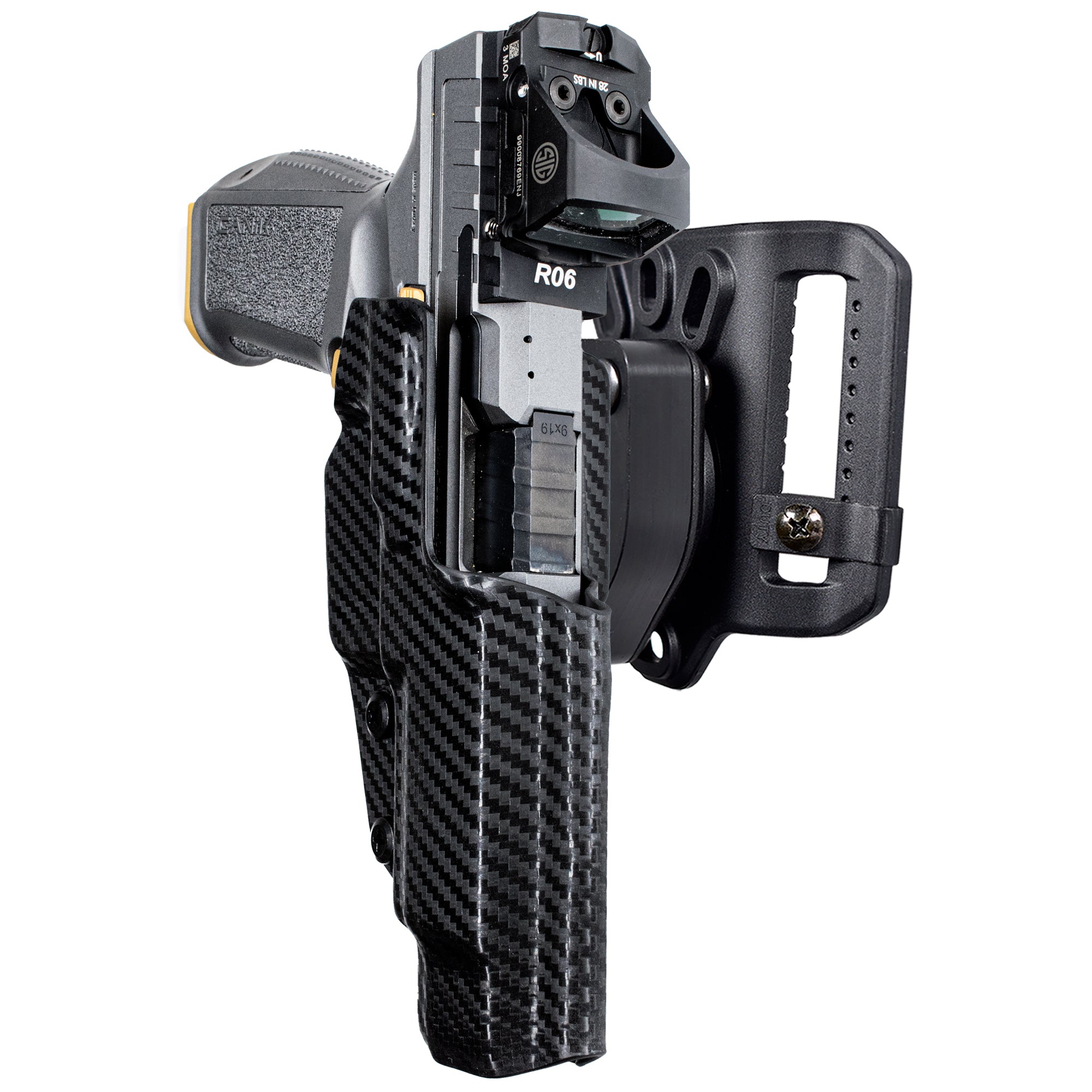 Quick Release Belt Loop Holster in Carbon Fiber