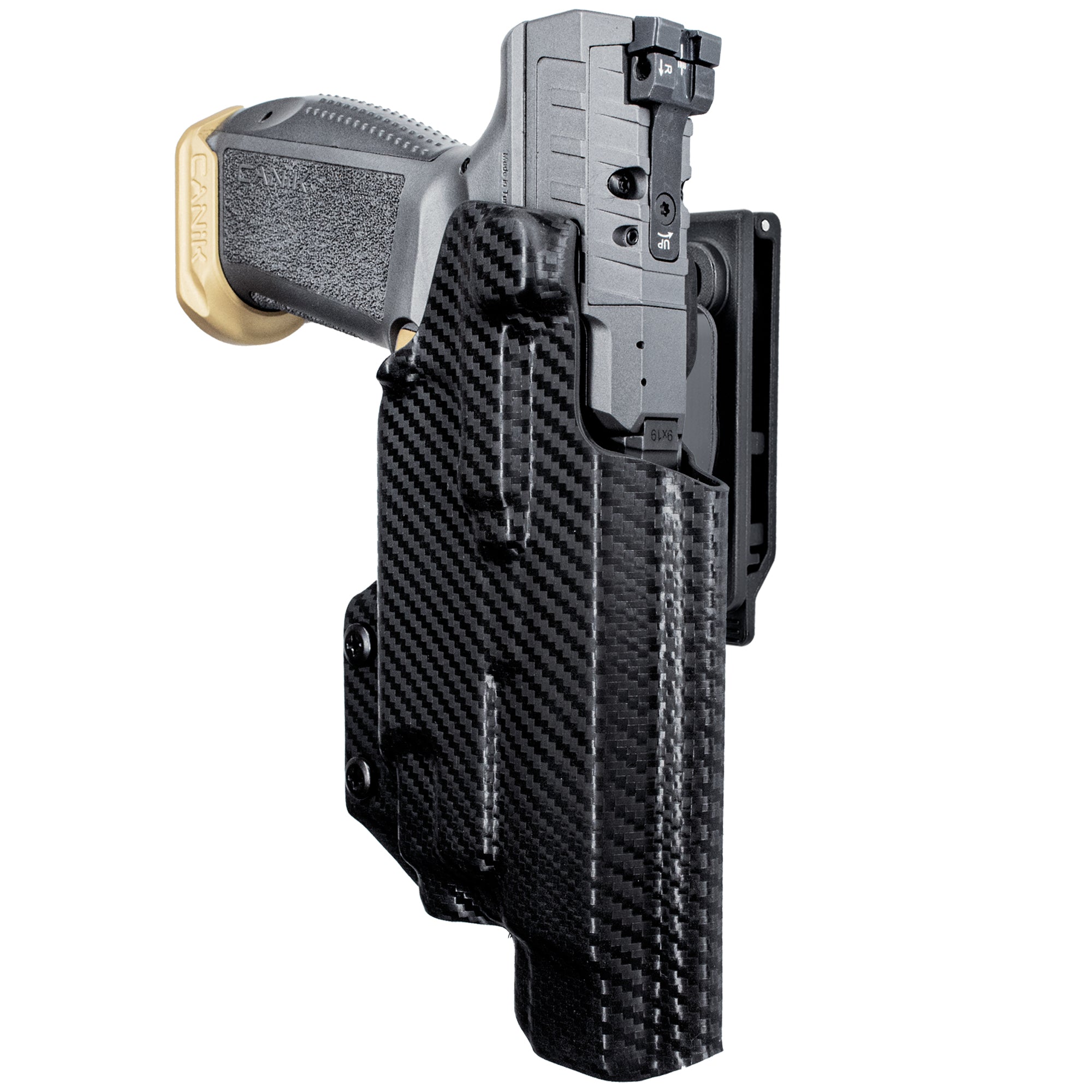 OWB Quick Release IDPA Holster in Carbon Fiber