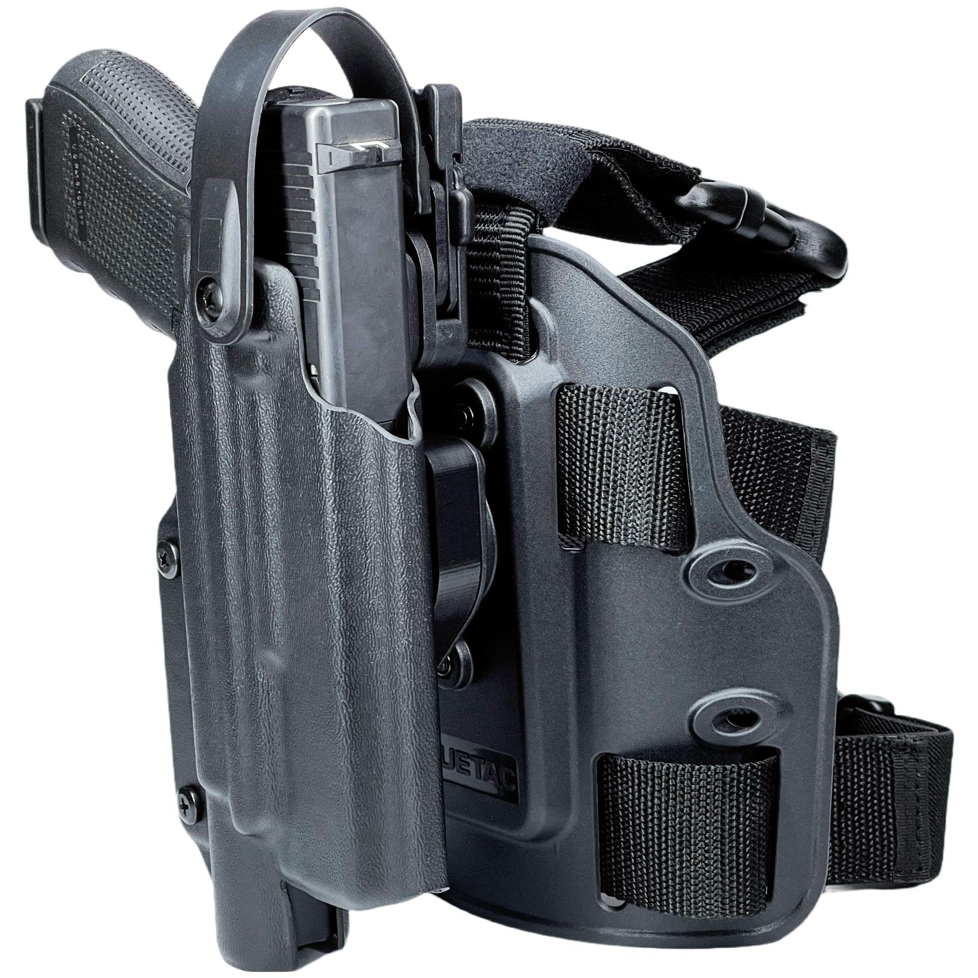 Glock 17, 19, 19X, 22, 31, 44, 45 w/ X300 Level II Quick Release Duty Drop Leg Holster