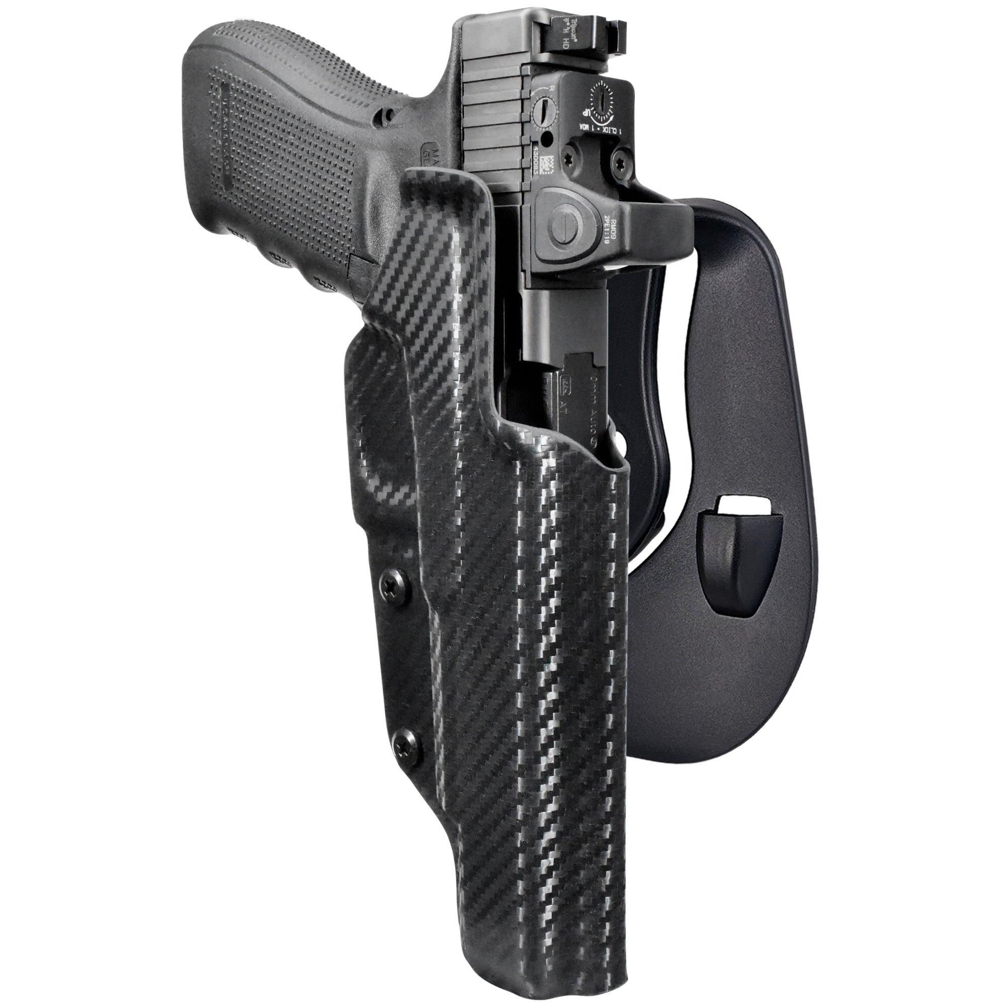 Glock 40 MOS OWB Paddle Holster in Carbon Fiber