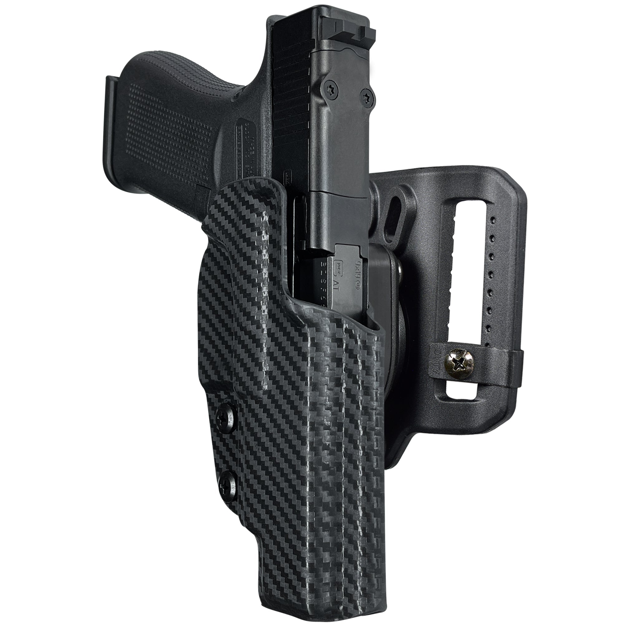 Glock 48 MOS Quick Release Belt Loop Holster in Carbon Fiber