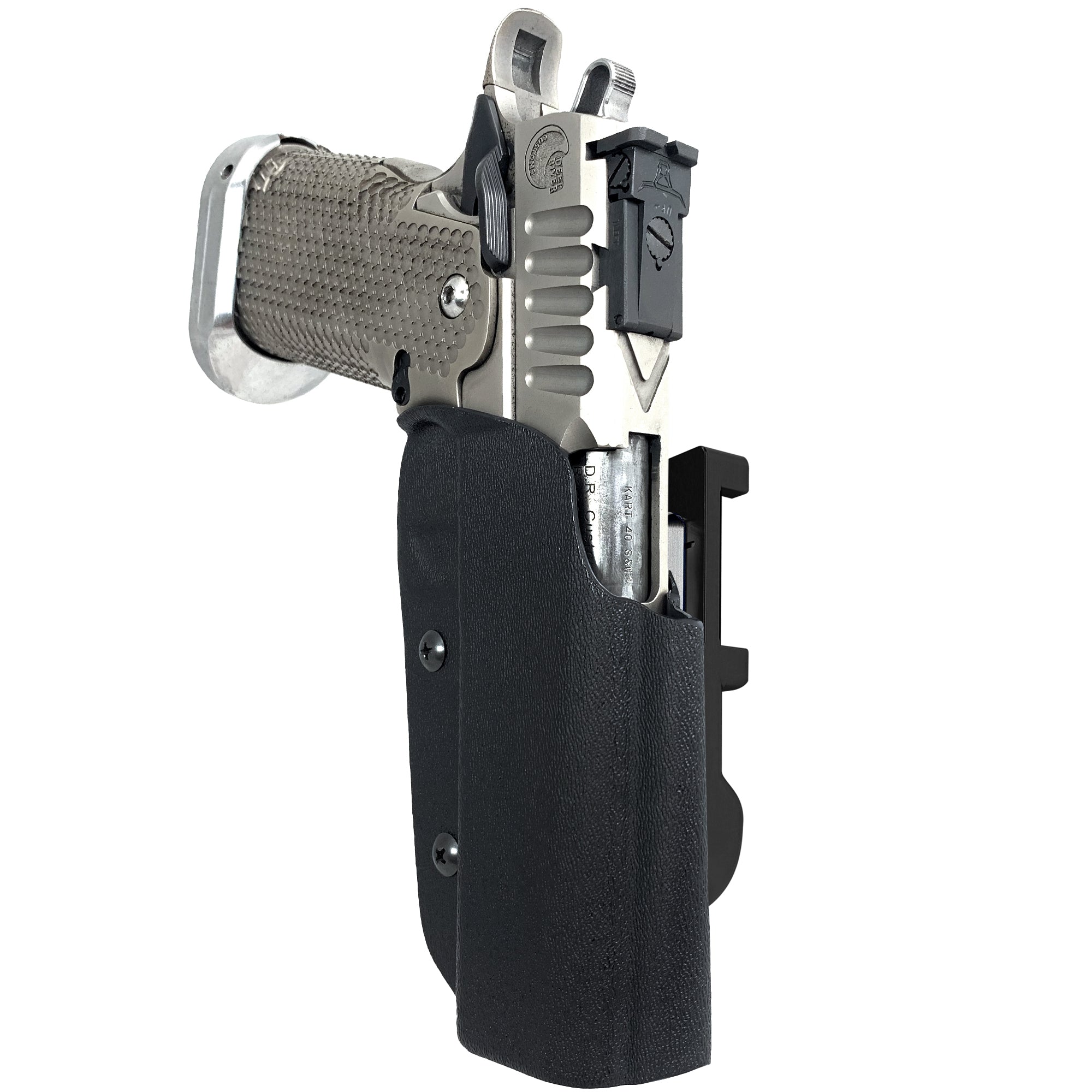 2011 5in w/ Rail IDPA Quick Mount Holster with Black Belt Attachment, Black Holster Shell
