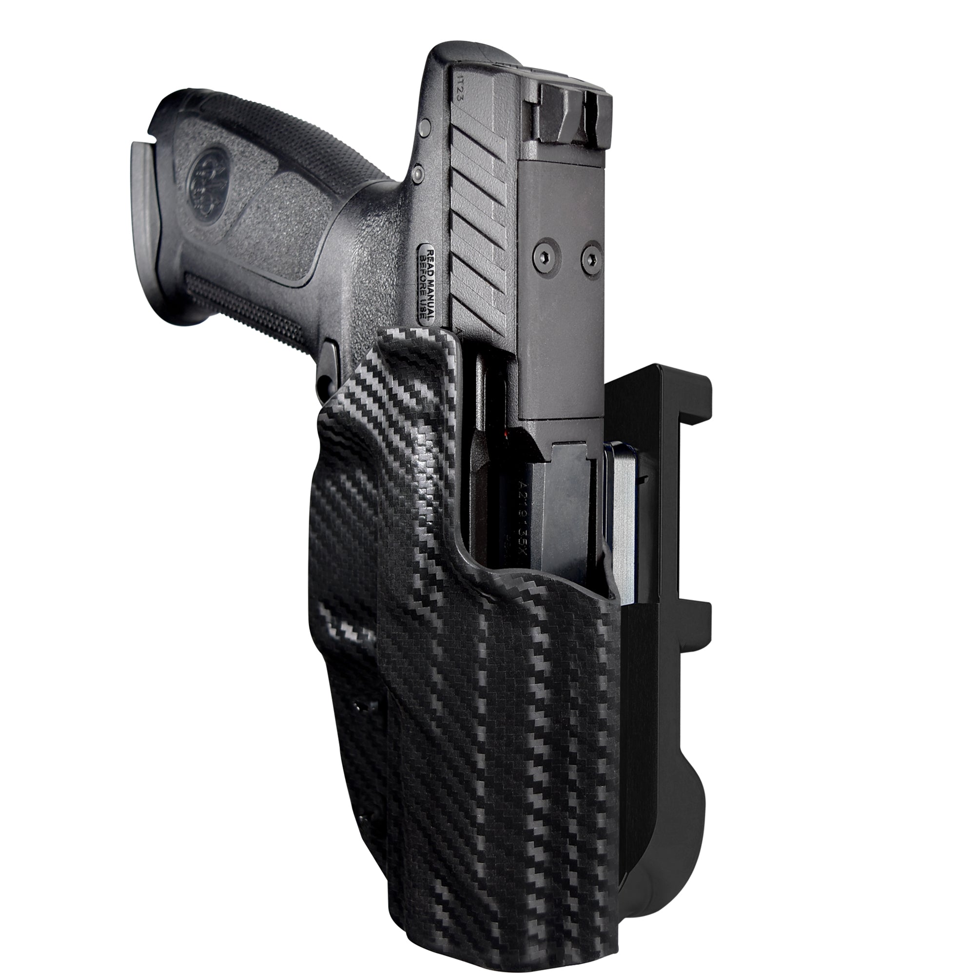 Beretta APX A1 FS IDPA Quick Mount Holster with Black Belt Attachment, Carbon Fiber Holster Shell