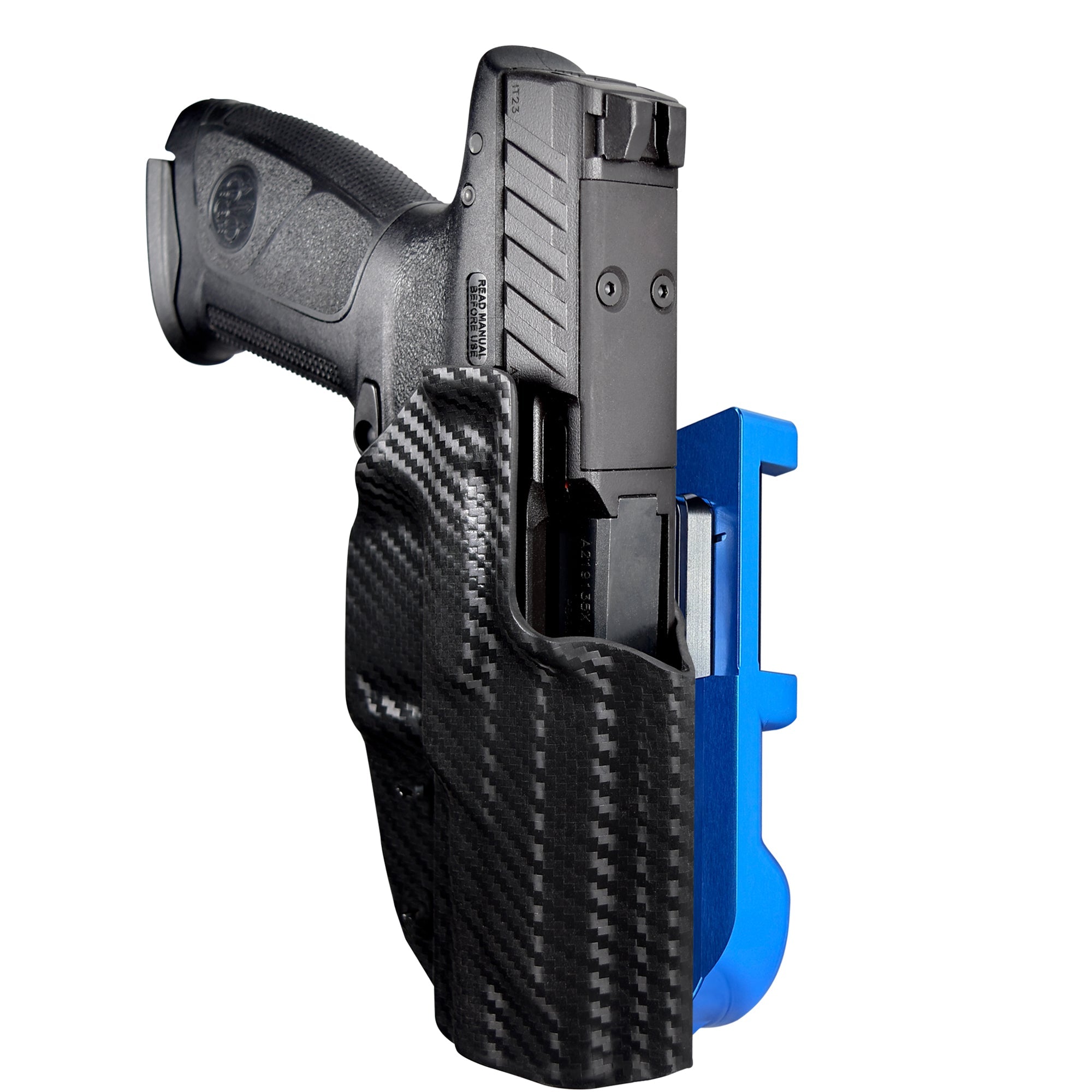 Beretta APX A1 FS IDPA Quick Mount Holster with Blue Belt Attachment, Carbon Fiber Holster Shell