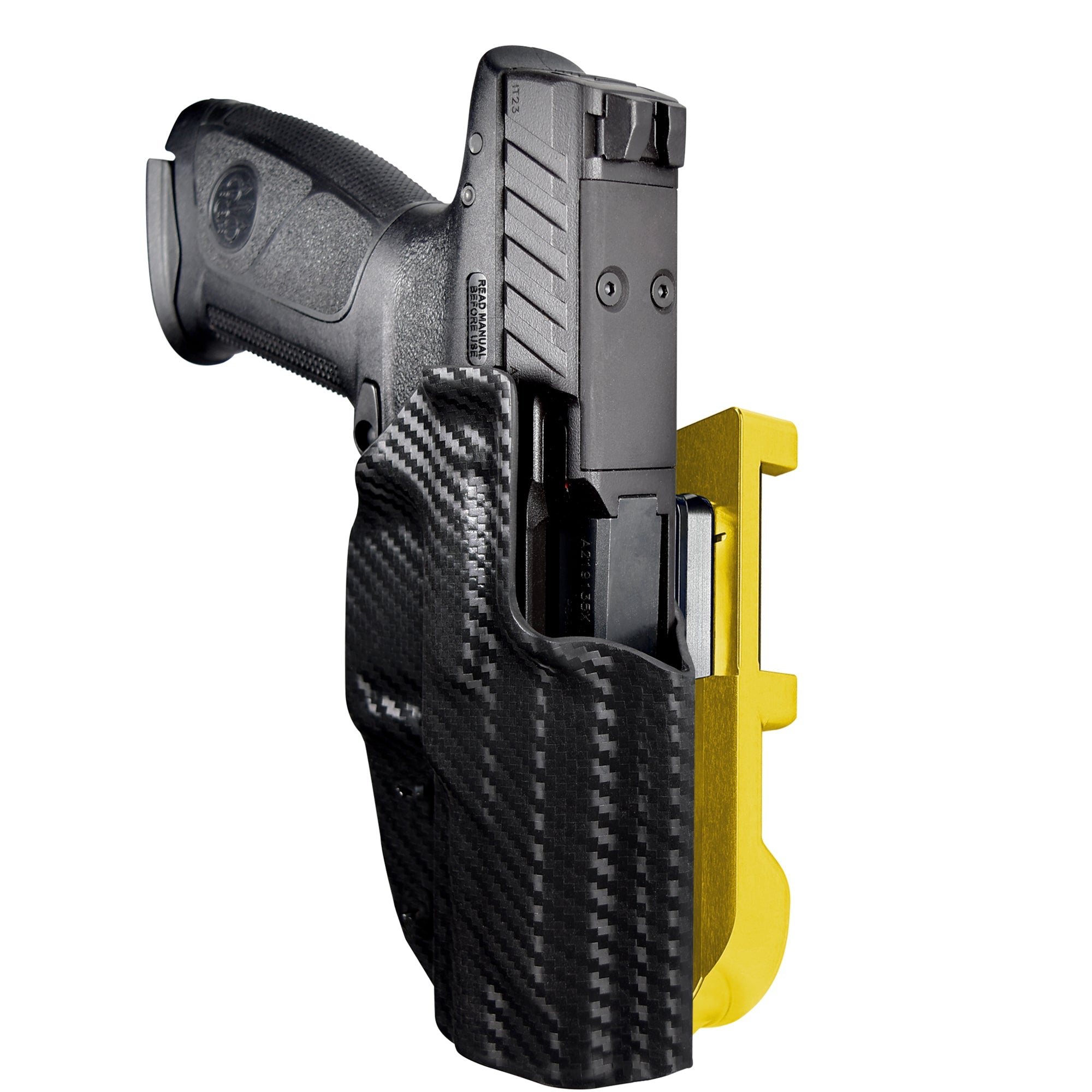 Beretta APX A1 FS IDPA Quick Mount Holster with 24K Gold Belt Attachment, Carbon Fiber Holster Shell