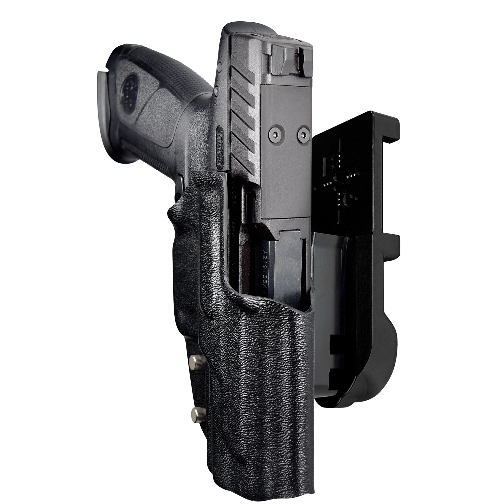 Beretta APX A1 FS IPSC/USPA Quick Mount Holster with Black Belt Attachment, Black Holster Shell