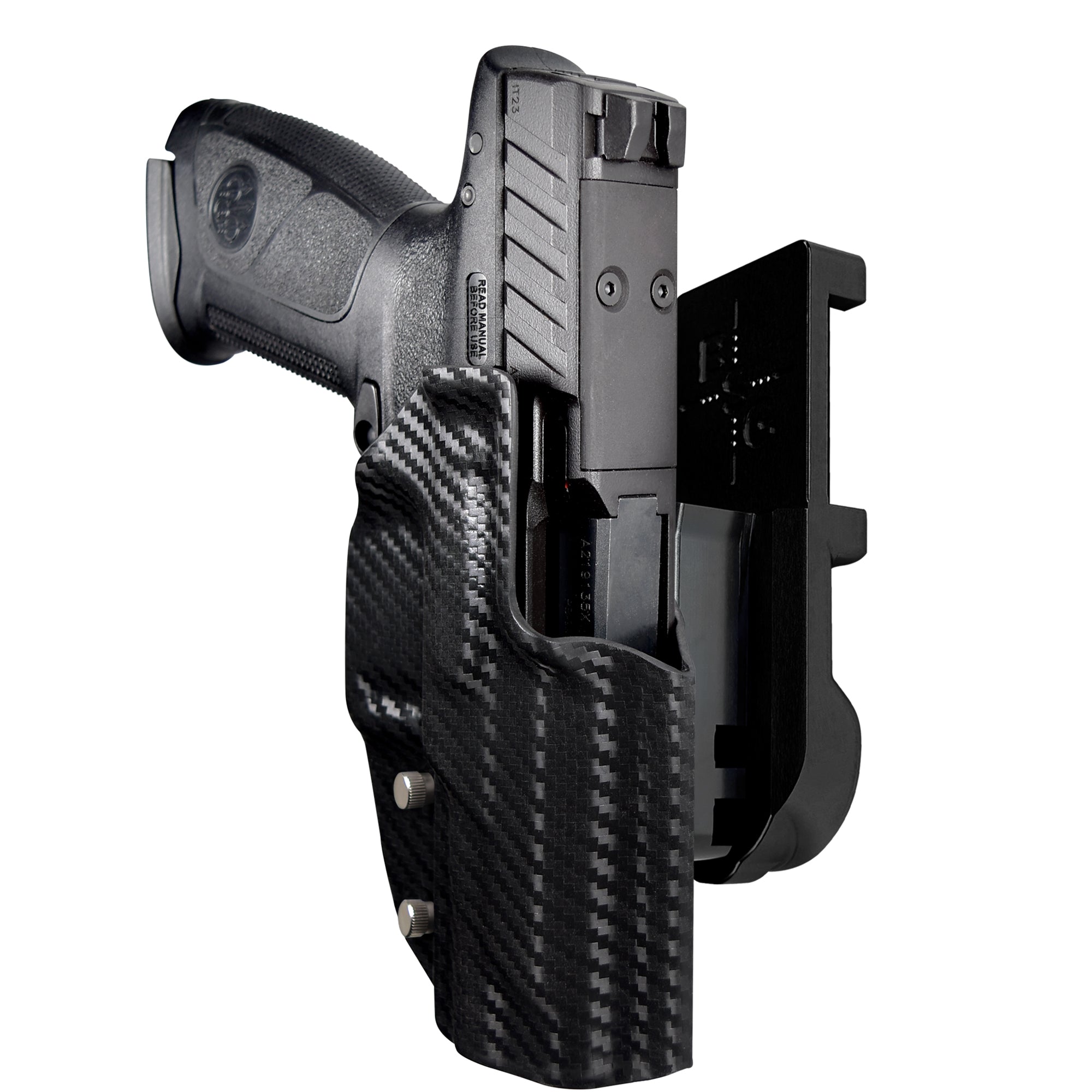 Beretta APX A1 FS IPSC/USPA Quick Mount Holster with Black Belt Attachment, Carbon Fiber Holster Shell