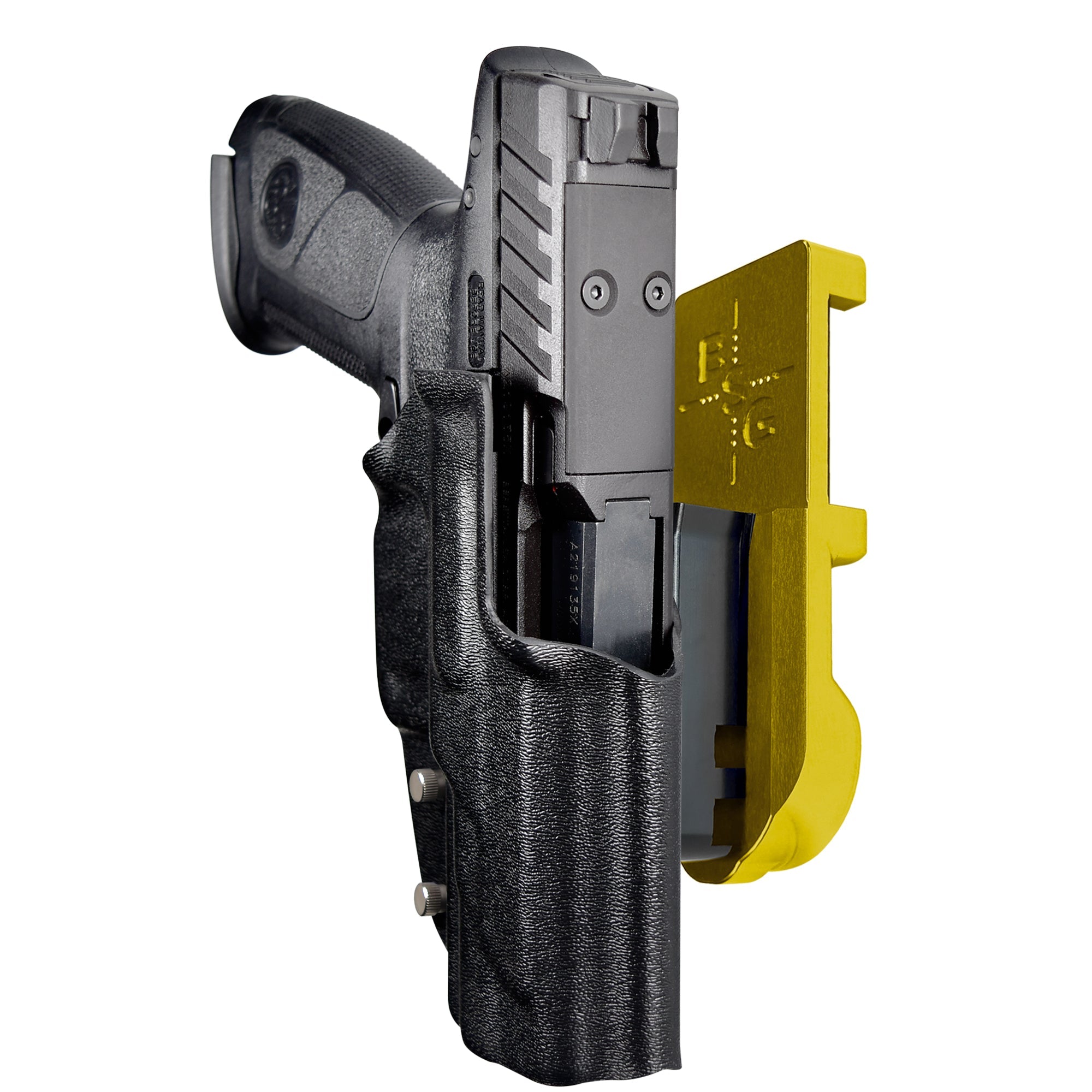 Beretta APX A1 FS IPSC/USPA Quick Mount Holster with 24K Gold Belt Attachment, Black Holster Shell
