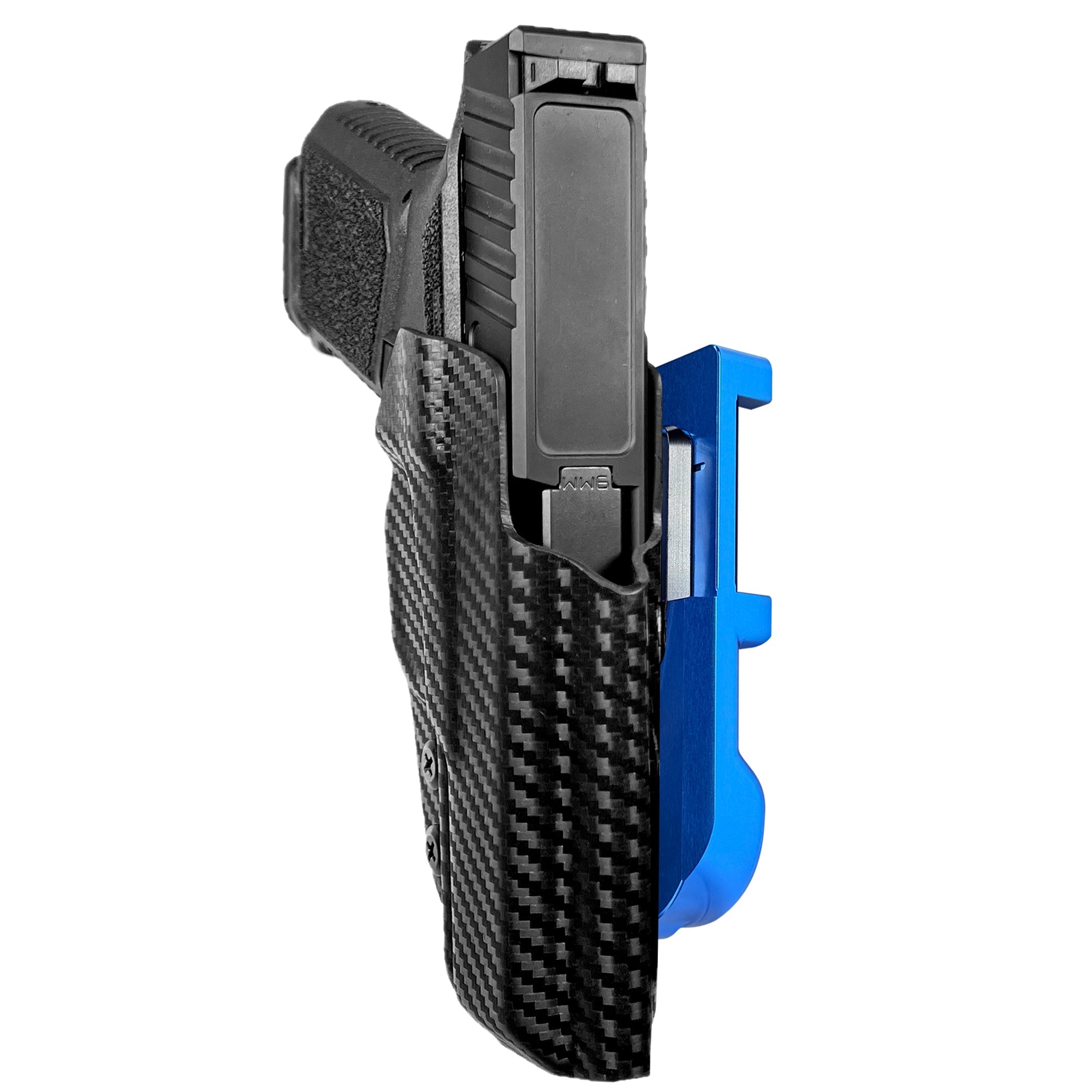 Anderson Kiger 9C IDPA Quick Mount Holster with Blue Belt Attachment, Carbon Fiber Holster Shell