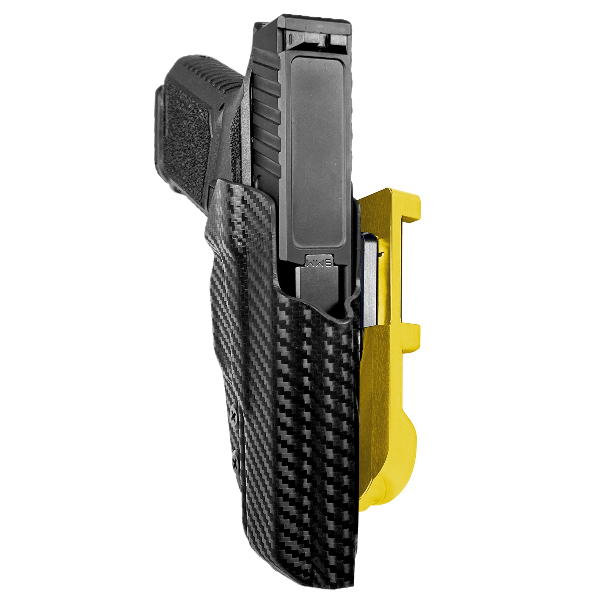 Anderson Kiger 9C IDPA Quick Mount Holster with 24K Gold Belt Attachment, Carbon Fiber Holster Shell