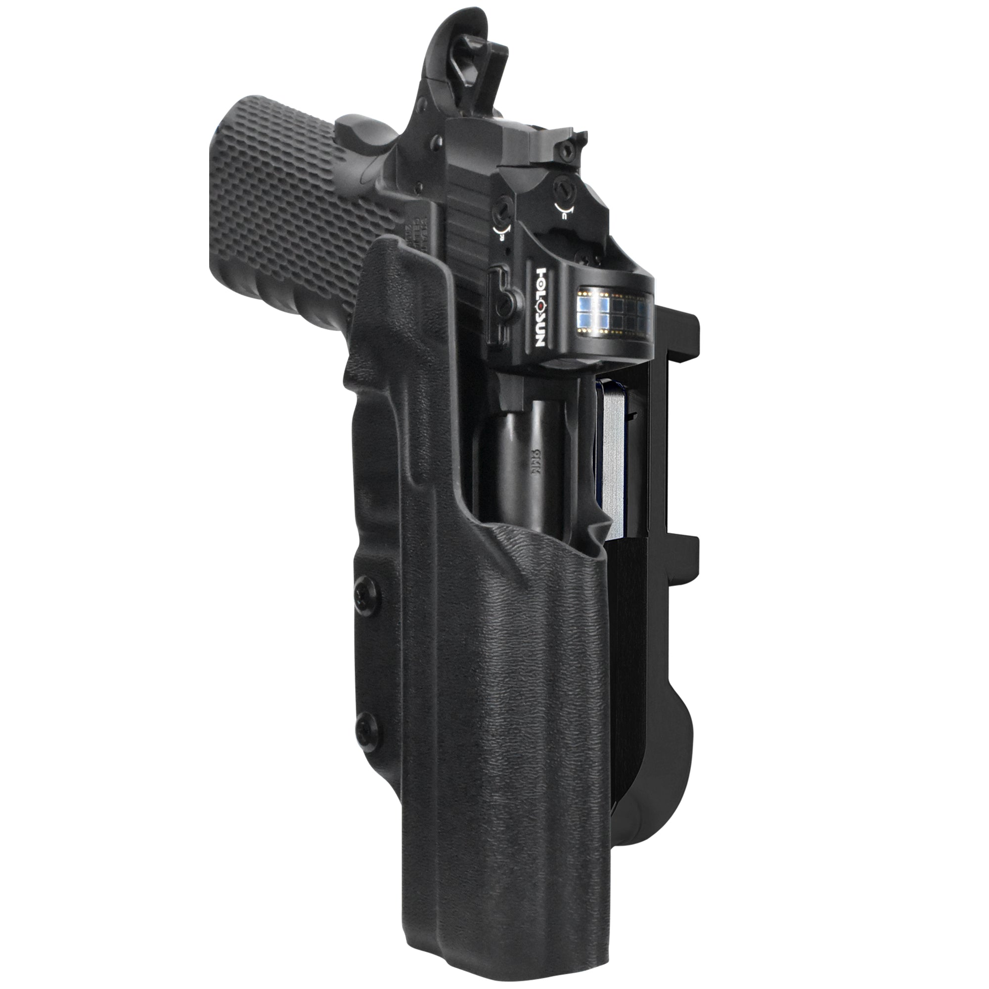 1911 Platypus IDPA Quick Mount Holster with Black Belt Attachment, Black Holster Shell