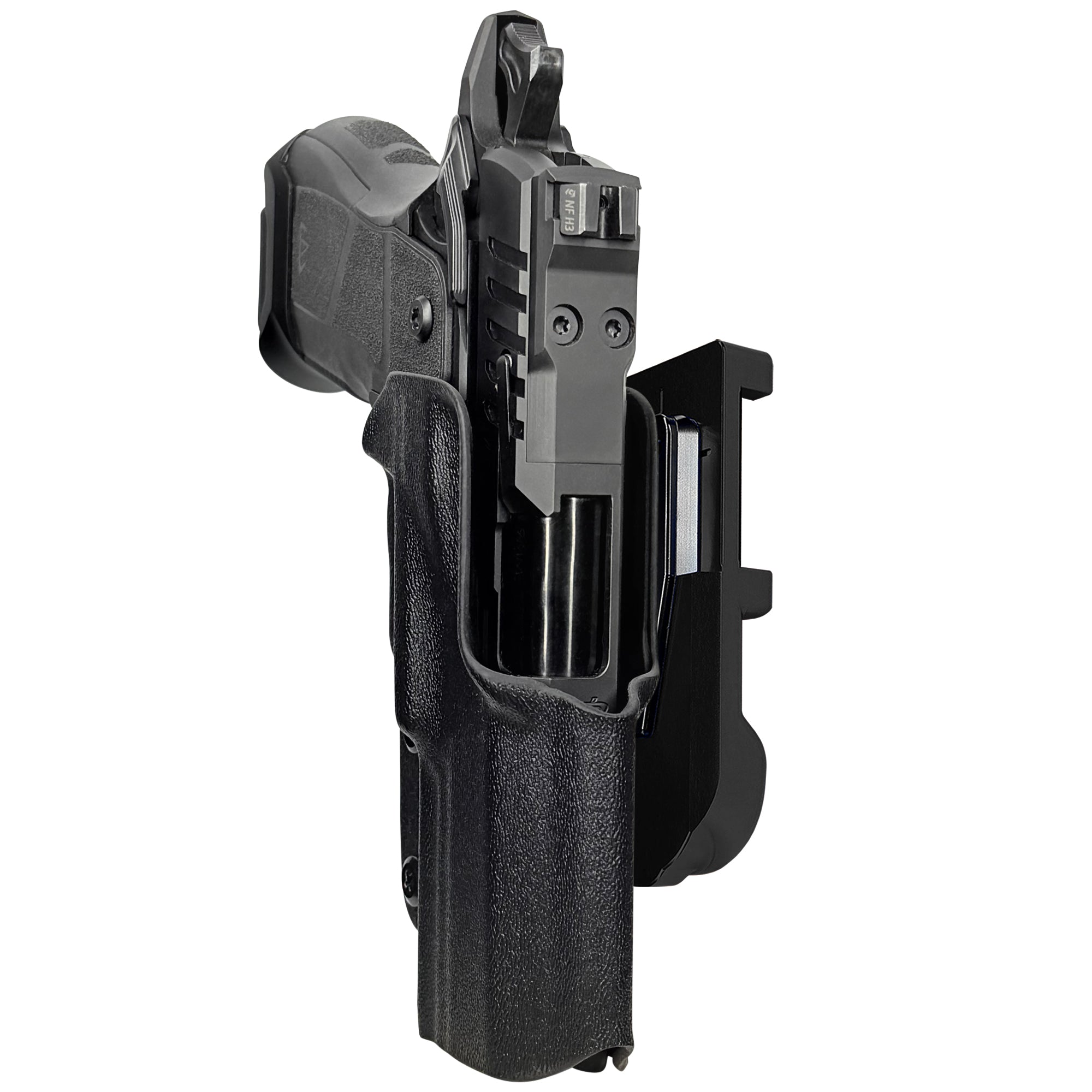 OA Defense 2311 Compact Pro Elite IDPA Quick Mount Holster with Black Belt Attachment, Black Holster Shell