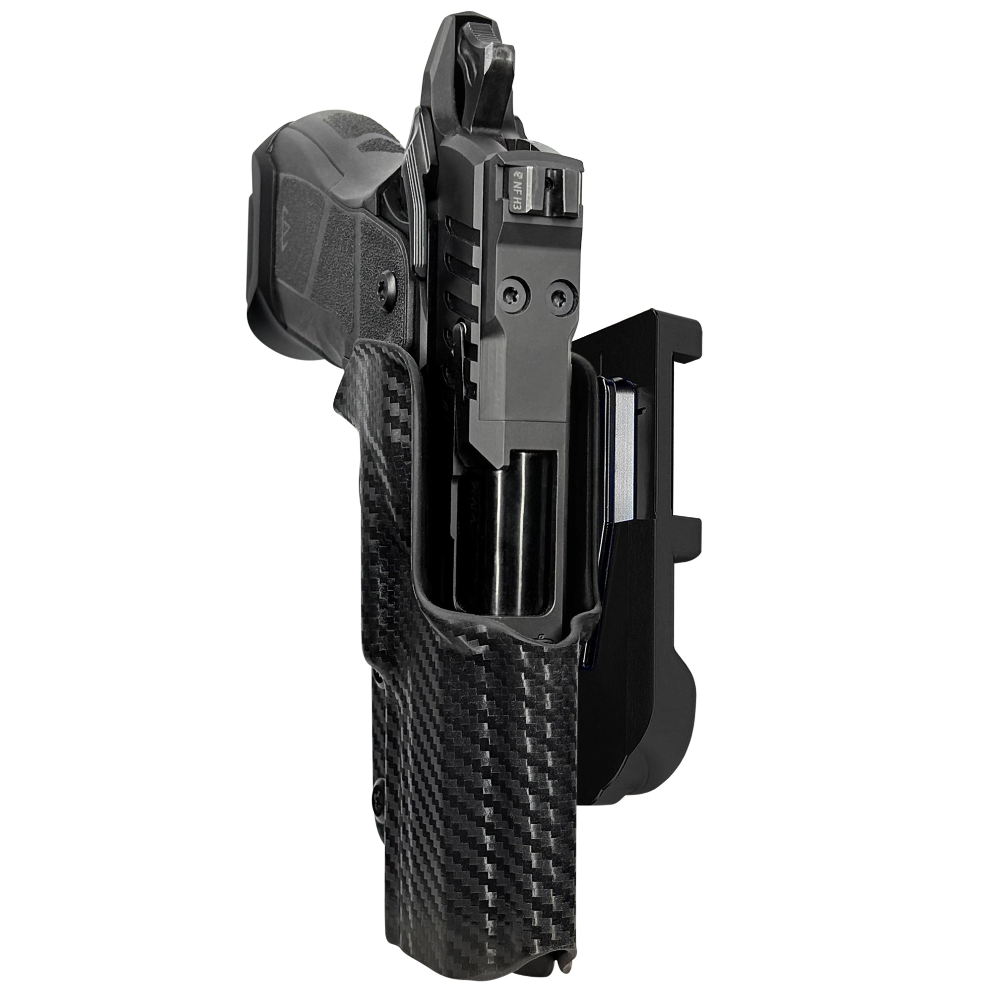 OA Defense 2311 Compact Pro Elite IDPA Quick Mount Holster with Black Belt Attachment, Carbon Fiber Holster Shell