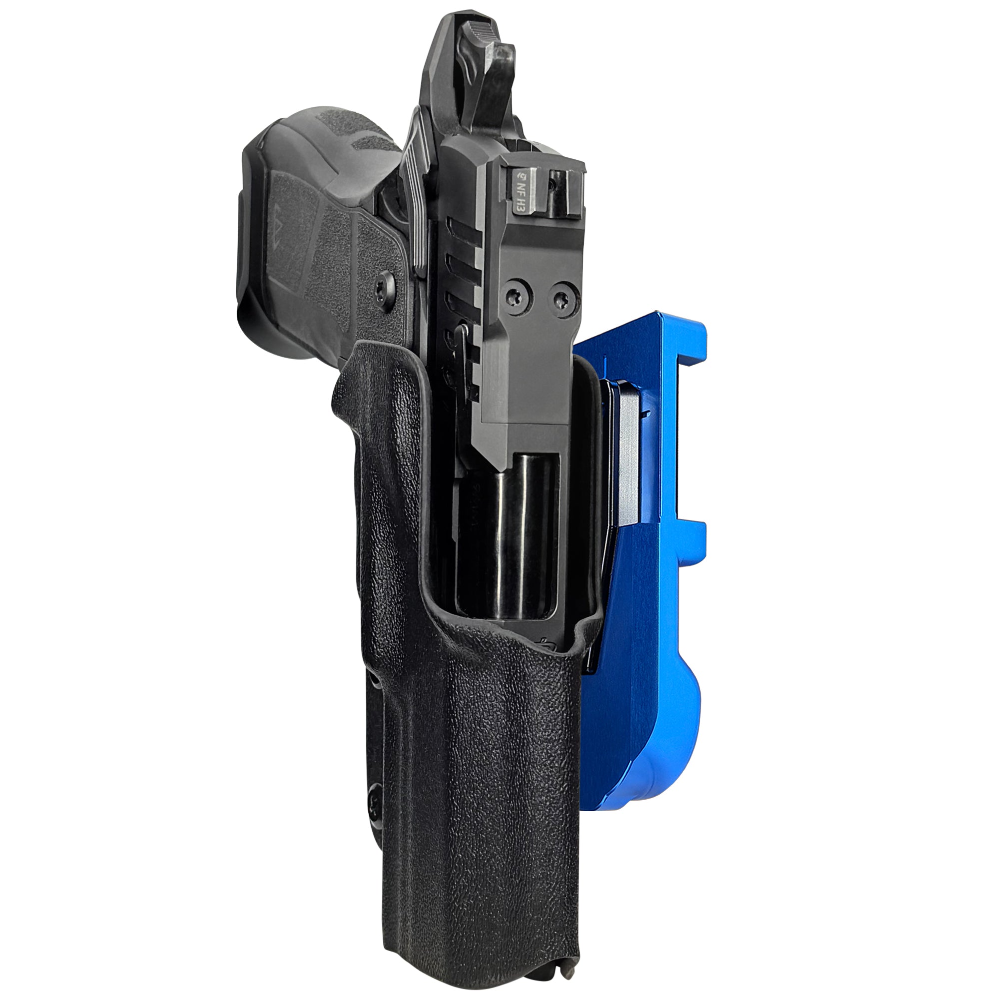 OA Defense 2311 Compact Pro Elite IDPA Quick Mount Holster with Blue Belt Attachment, Black Holster Shell