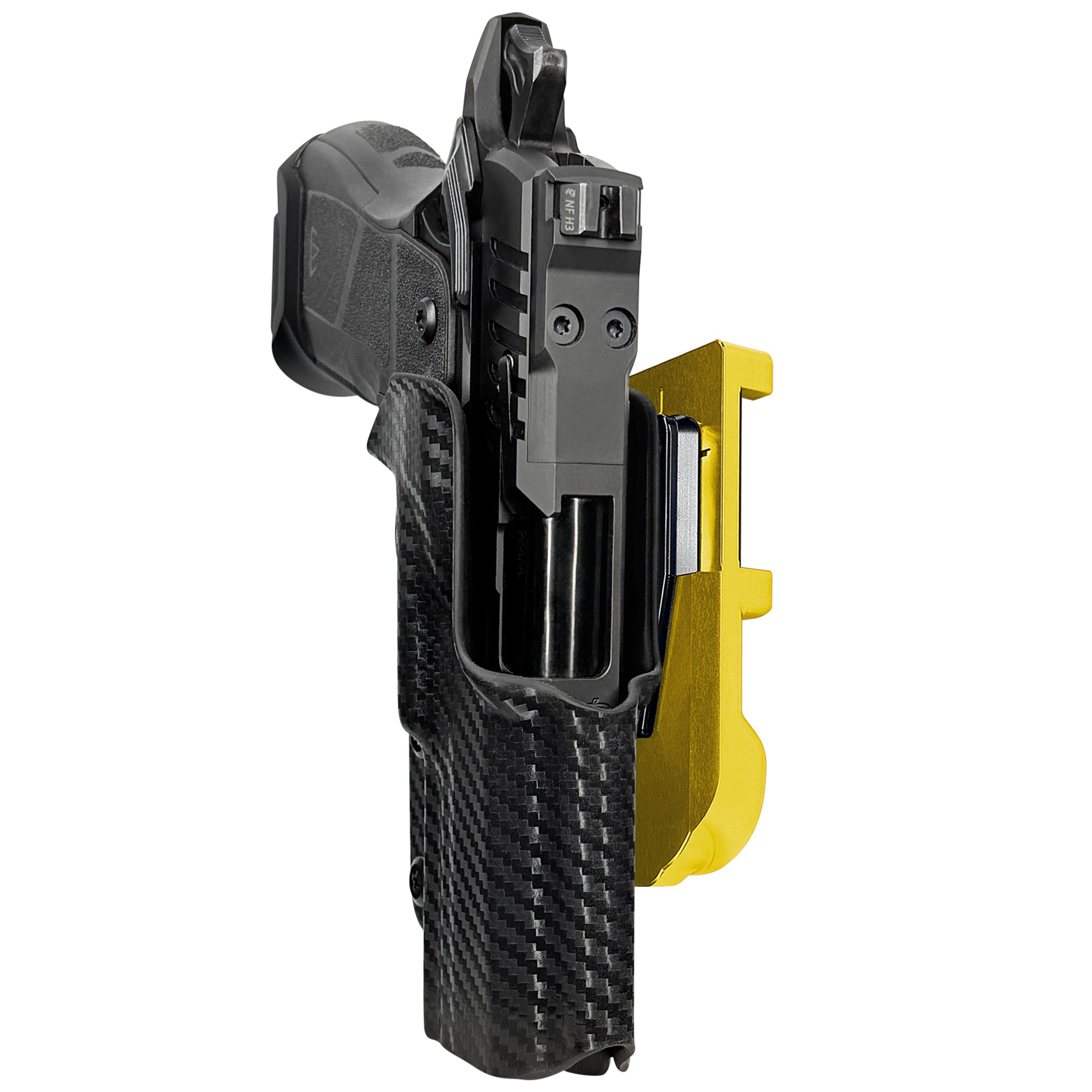 OA Defense 2311 Compact Pro Elite IDPA Quick Mount Holster with 24K Gold Belt Attachment, Carbon Fiber Holster Shell