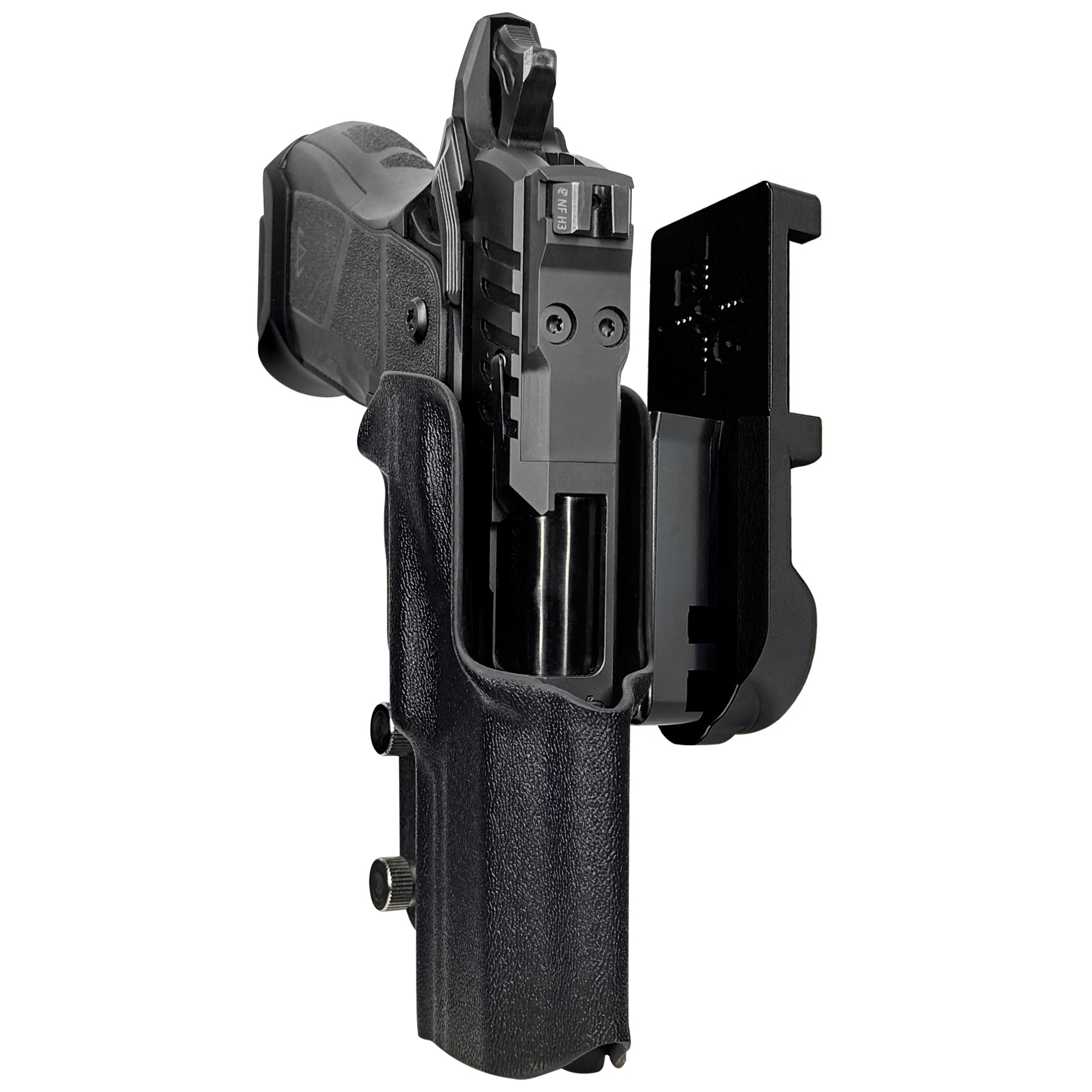 OA Defense 2311 Compact Pro Elite IPSC/USPA Quick Mount Holster with Black Belt Attachment, Black Holster Shell