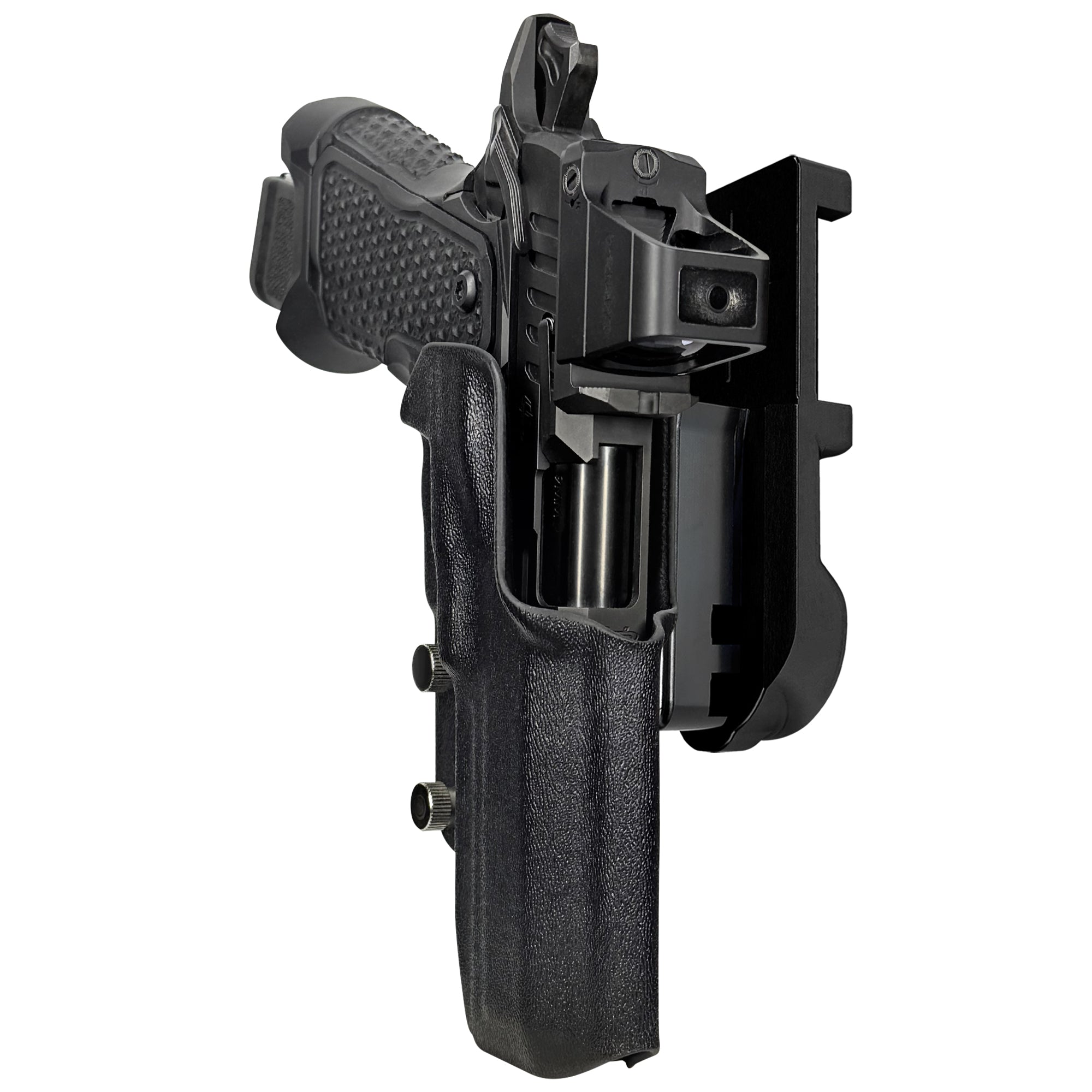 OA Defense 2311 Pro Elite IPSC/USPA Quick Mount Holster with Black Belt Attachment, Black Holster Shell