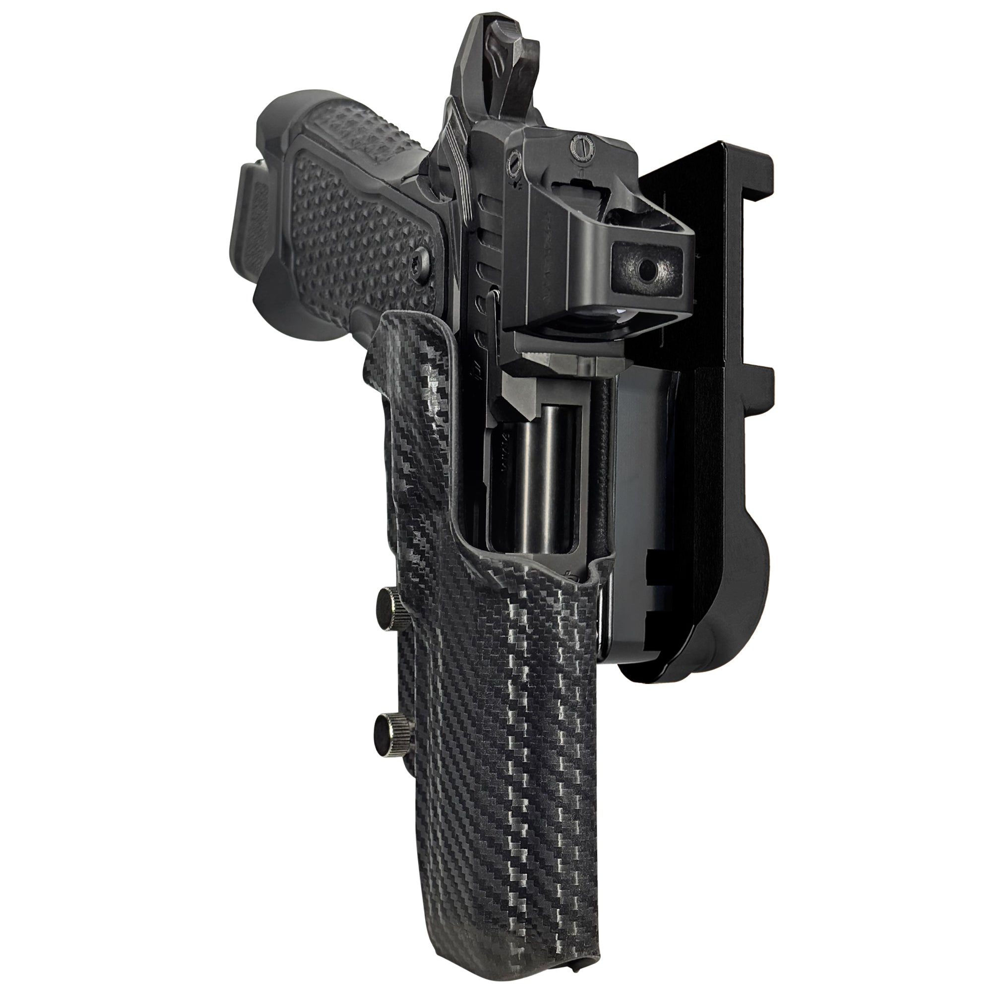 OA Defense 2311 Pro Elite IPSC/USPA Quick Mount Holster with Black Belt Attachment, Carbon Fiber Holster Shell