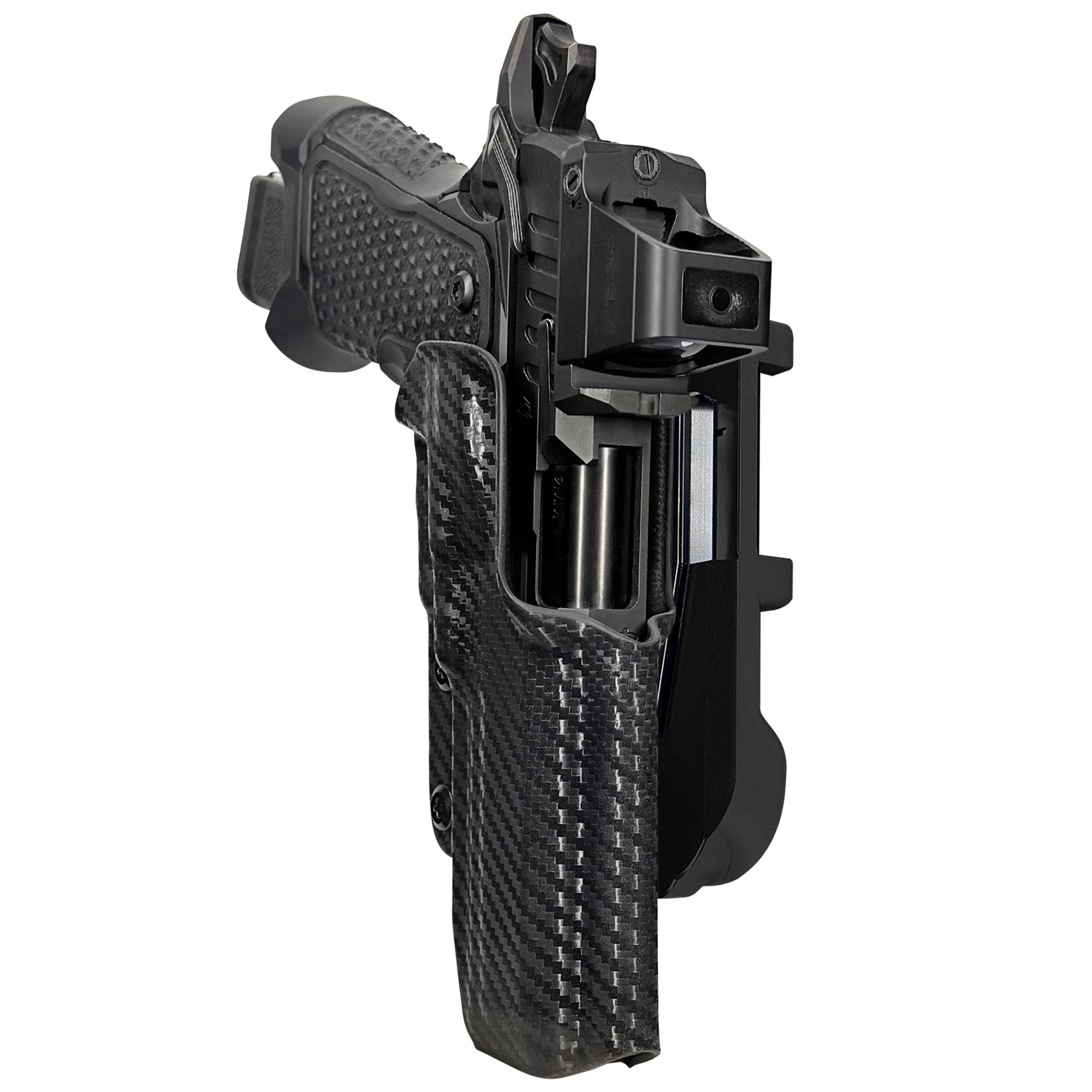 OA Defense 2311 Pro Elite IDPA Quick Mount Holster with Black Belt Attachment, Carbon Fiber Holster Shell