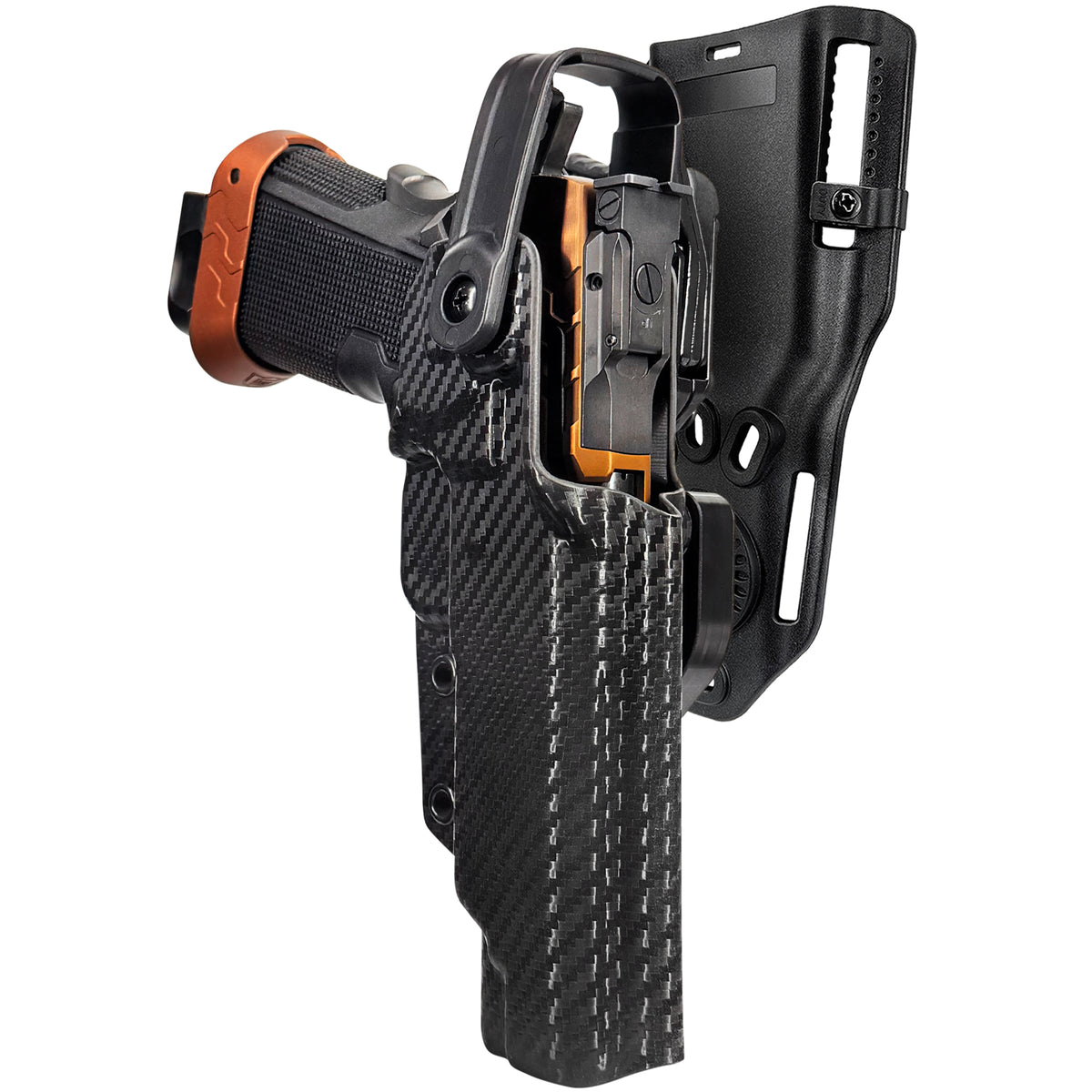 Level II Duty Drop and Offset Holster for Kimber 2K11 Tapered Trigger Guard in Carbon Fiber