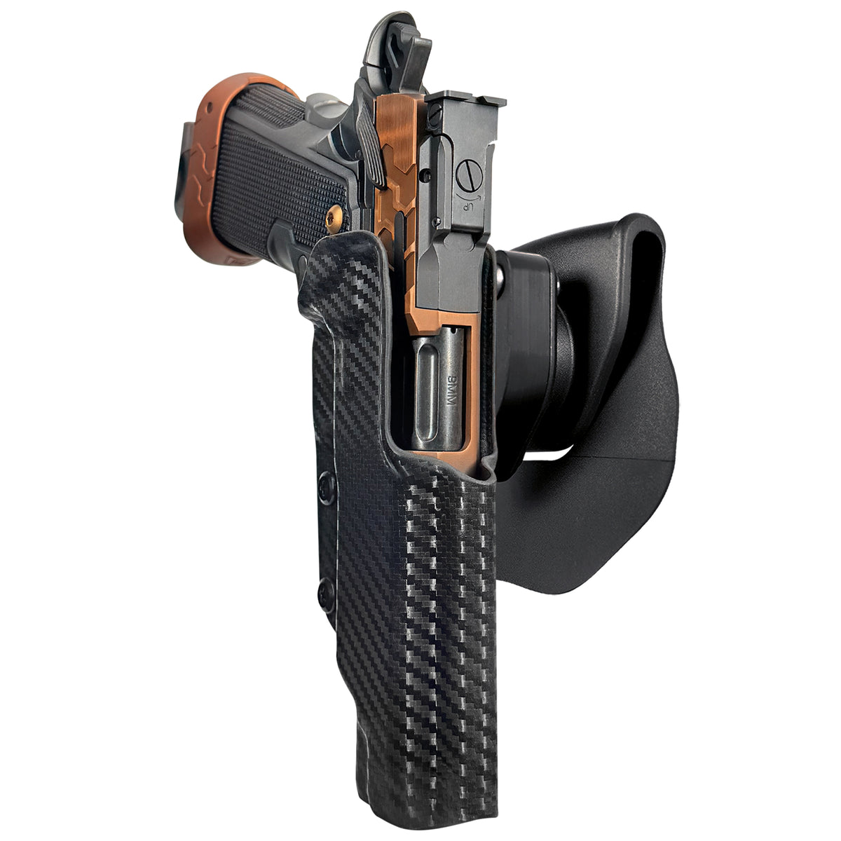 Kimber 2K11 Tapered Trigger Guard OWB Quick Release Paddle Holster in Carbon Fiber