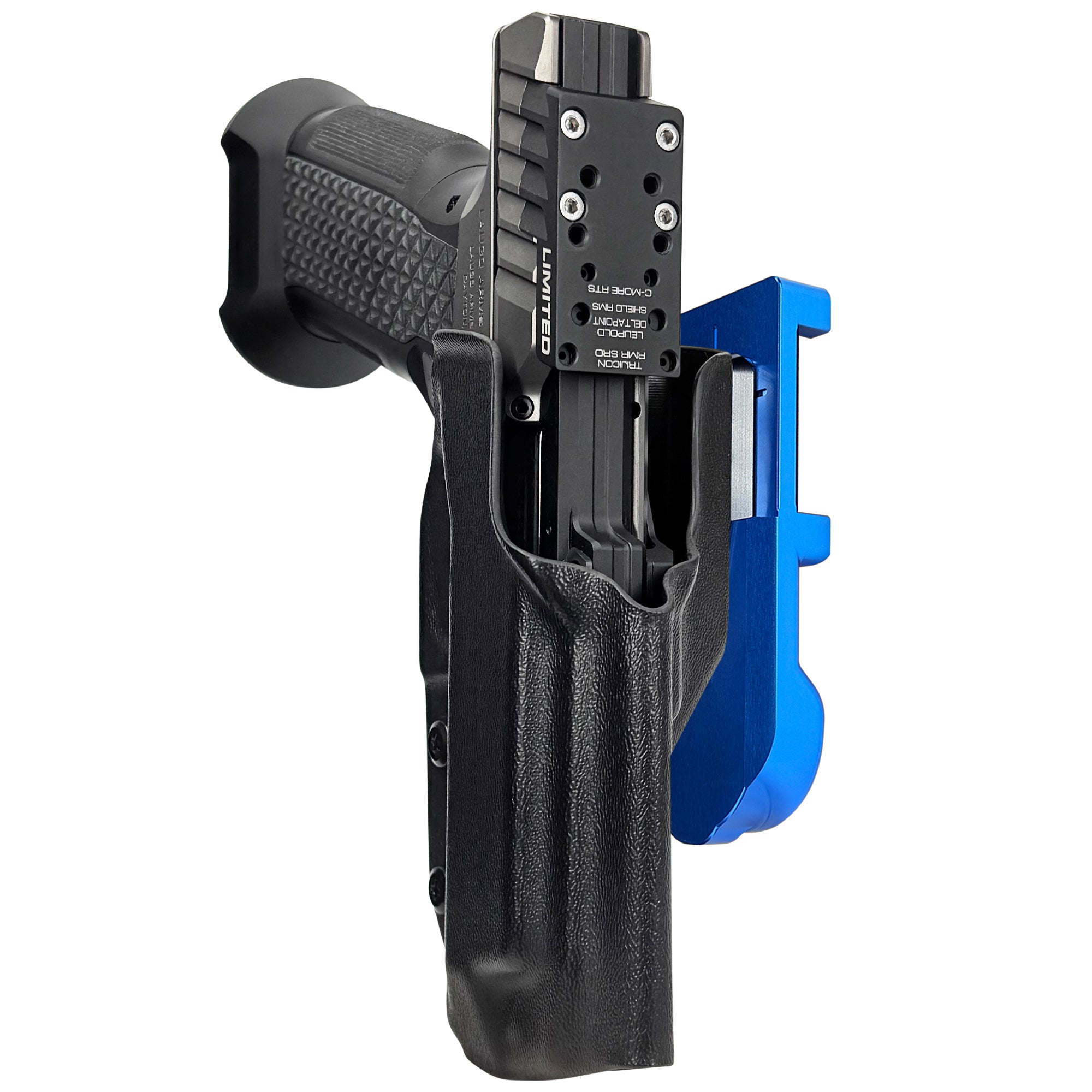 Laugo Arms Alien Creator Limited Optics IDPA Quick Mount Holster with Black Belt Attachment, Black Holster Shell