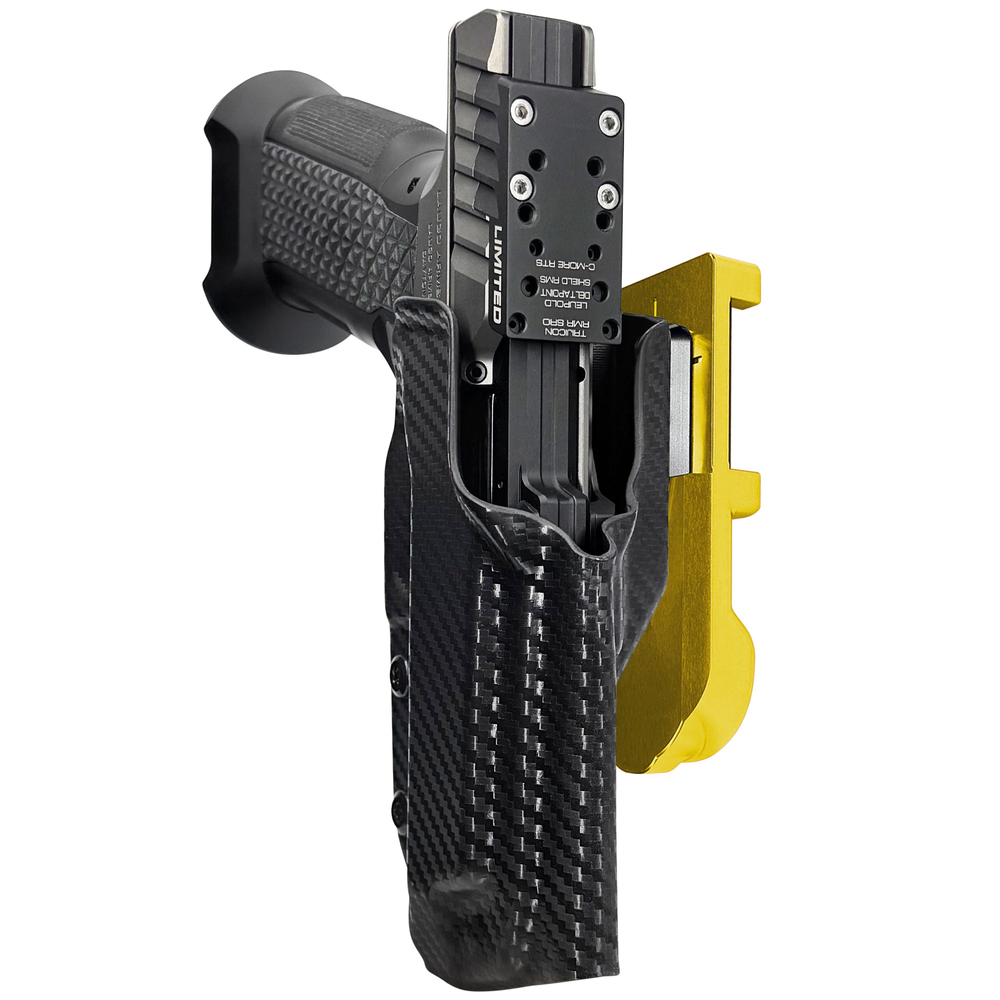 Laugo Arms Alien Creator Limited Optics IDPA Quick Mount Holster with Black Belt Attachment, Black Holster Shell