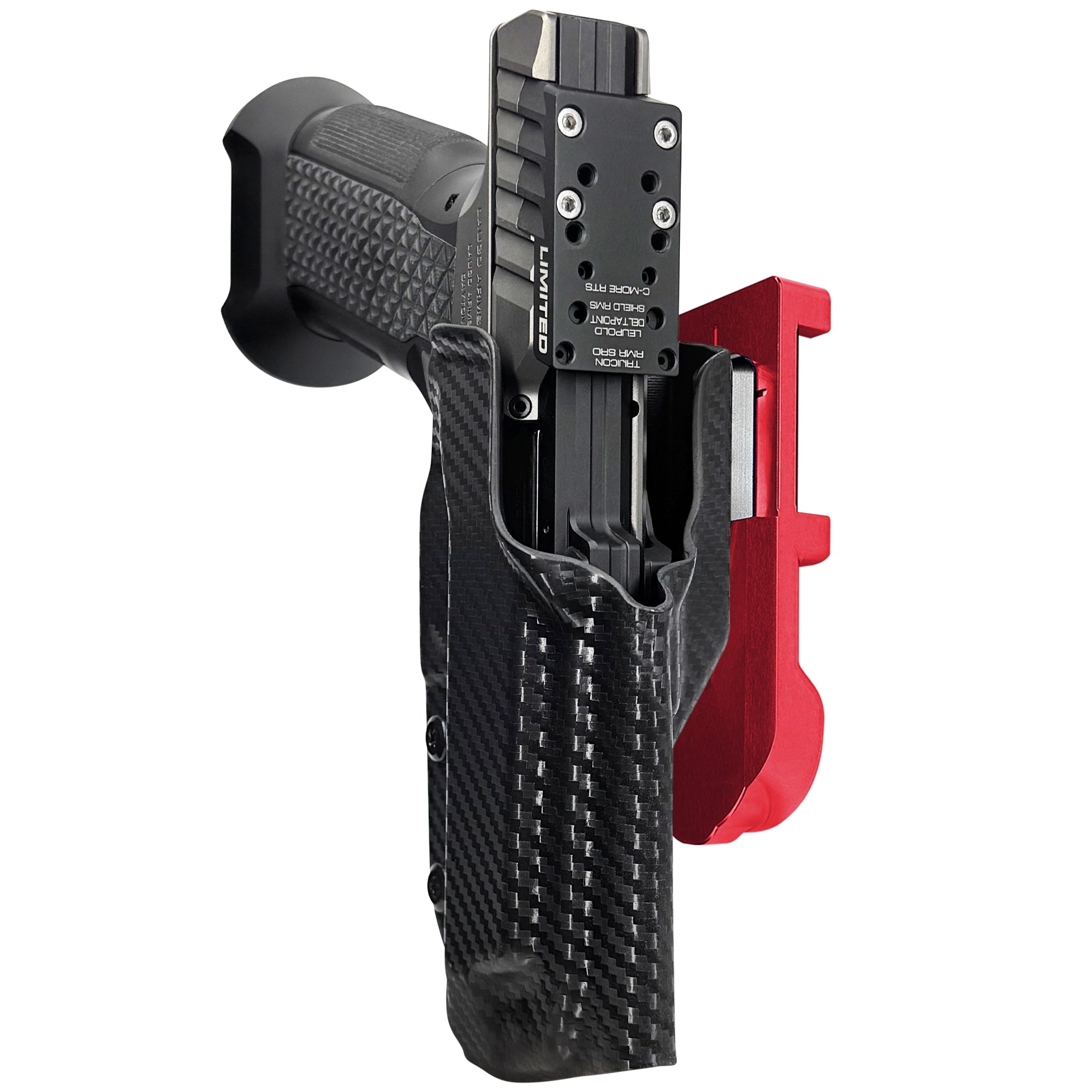 Laugo Arms Alien Creator Limited Optics IDPA Quick Mount Holster with Black Belt Attachment, Black Holster Shell