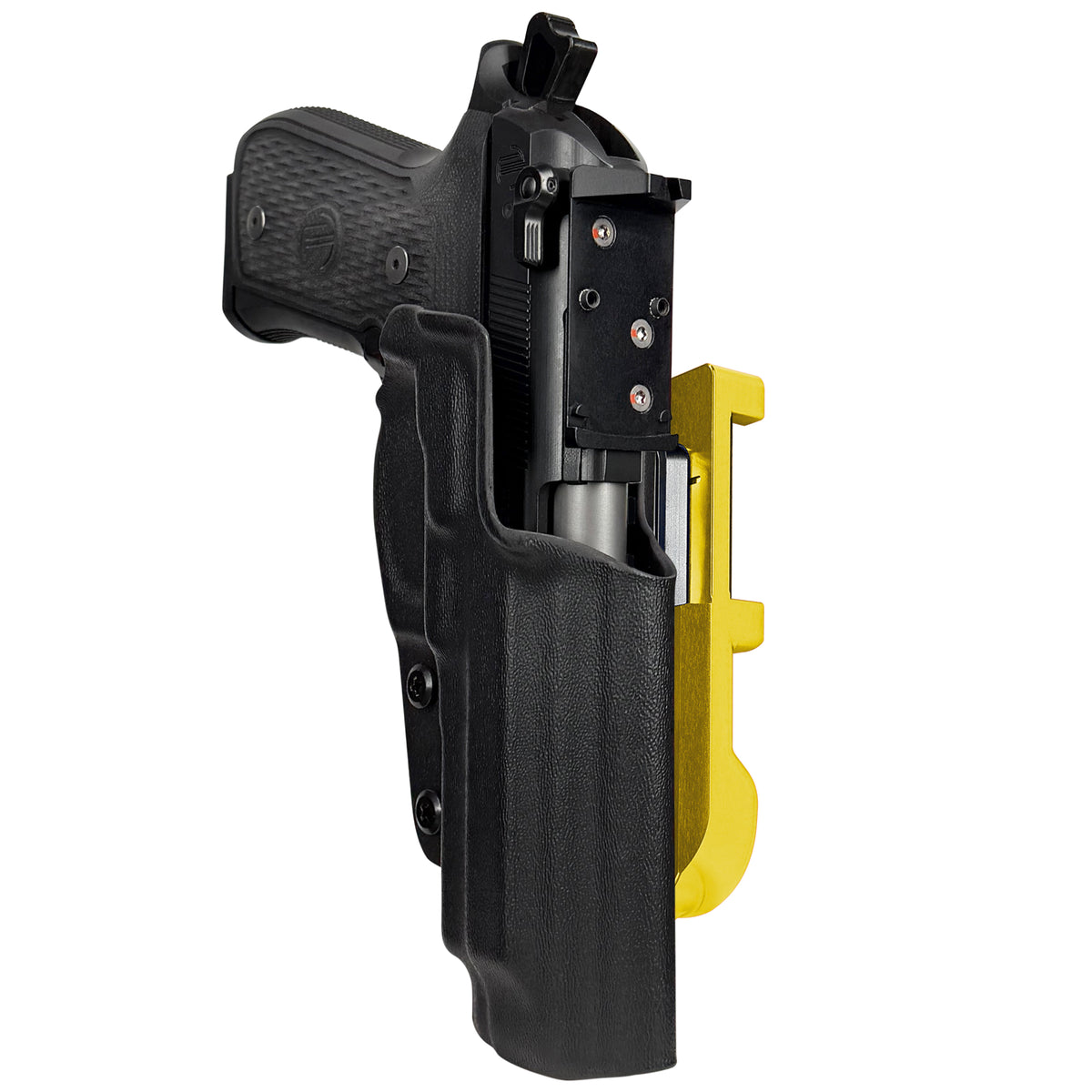 Beretta 92G Elite LTT IDPA Quick Mount Holster with 24K Gold Belt Attachment, Black Holster Shell