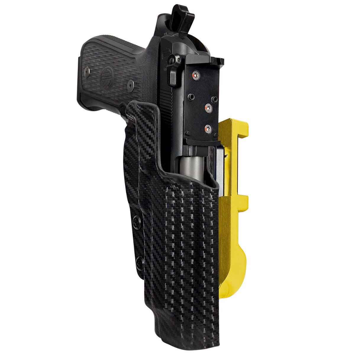 Beretta 92G Elite LTT IDPA Quick Mount Holster with 24K Gold Belt Attachment, Carbon Fiber Holster Shell