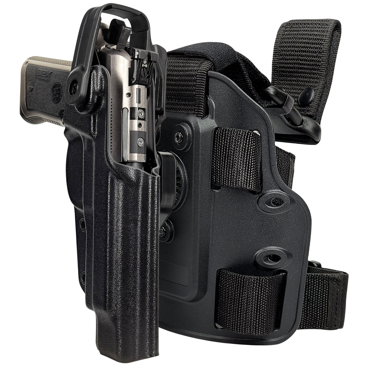 Level II Duty Drop Leg Holster for Beretta 92X Performance in Black